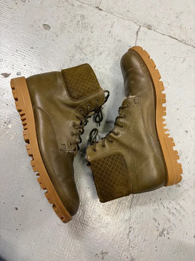Gucci 2000s Gucci Khaki Classy Leather Boots Size US 12 / EU 45 - 6 Thumbnail