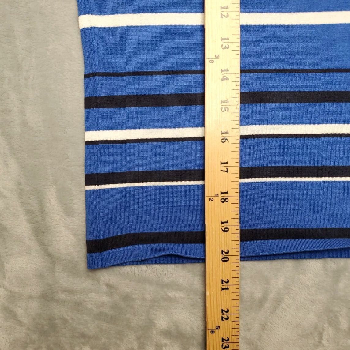 Pendleton VINTAGE Pendleton Shirt Women Small Blue Striped Knit Silk Blend Short Sleeve Minimalist Size S / US 4 / IT 40 - 4 Thumbnail