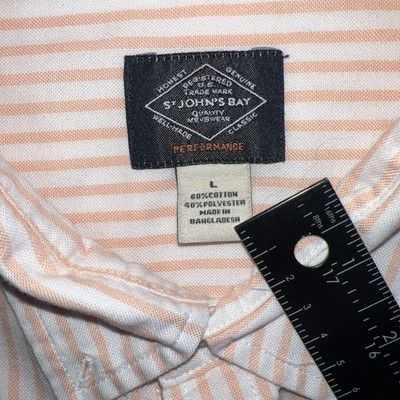 St. Johns Bay ST JOHN'S BAY Peach 2 tone stripe comfort stretch button fro Size US L / EU 52-54 / 3 - 4 Thumbnail