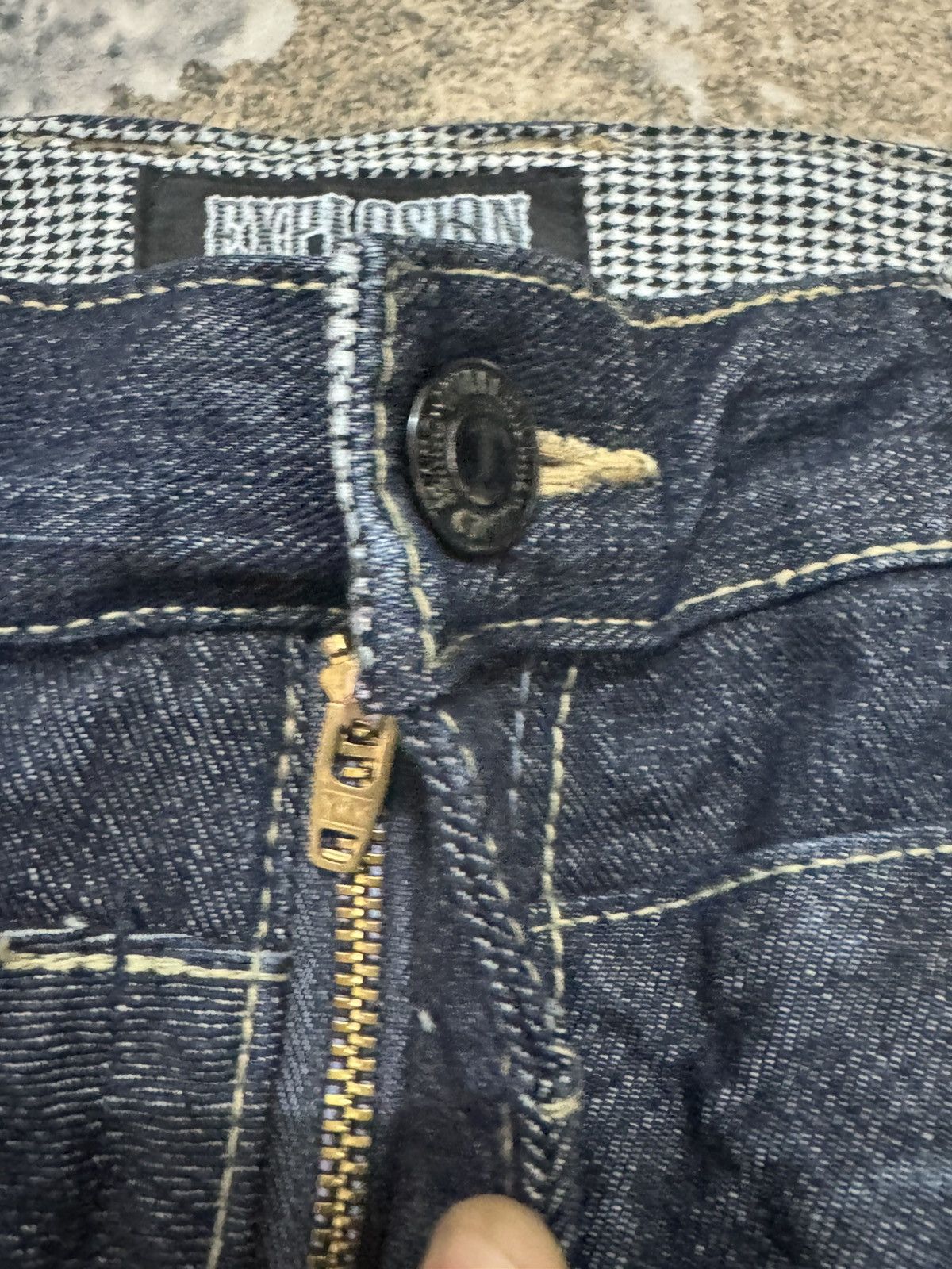 Japanese Brand Explosion Dominate Double Waist Denim Jeans Japanase Denim Size US 32 / EU 48 - 4 Thumbnail