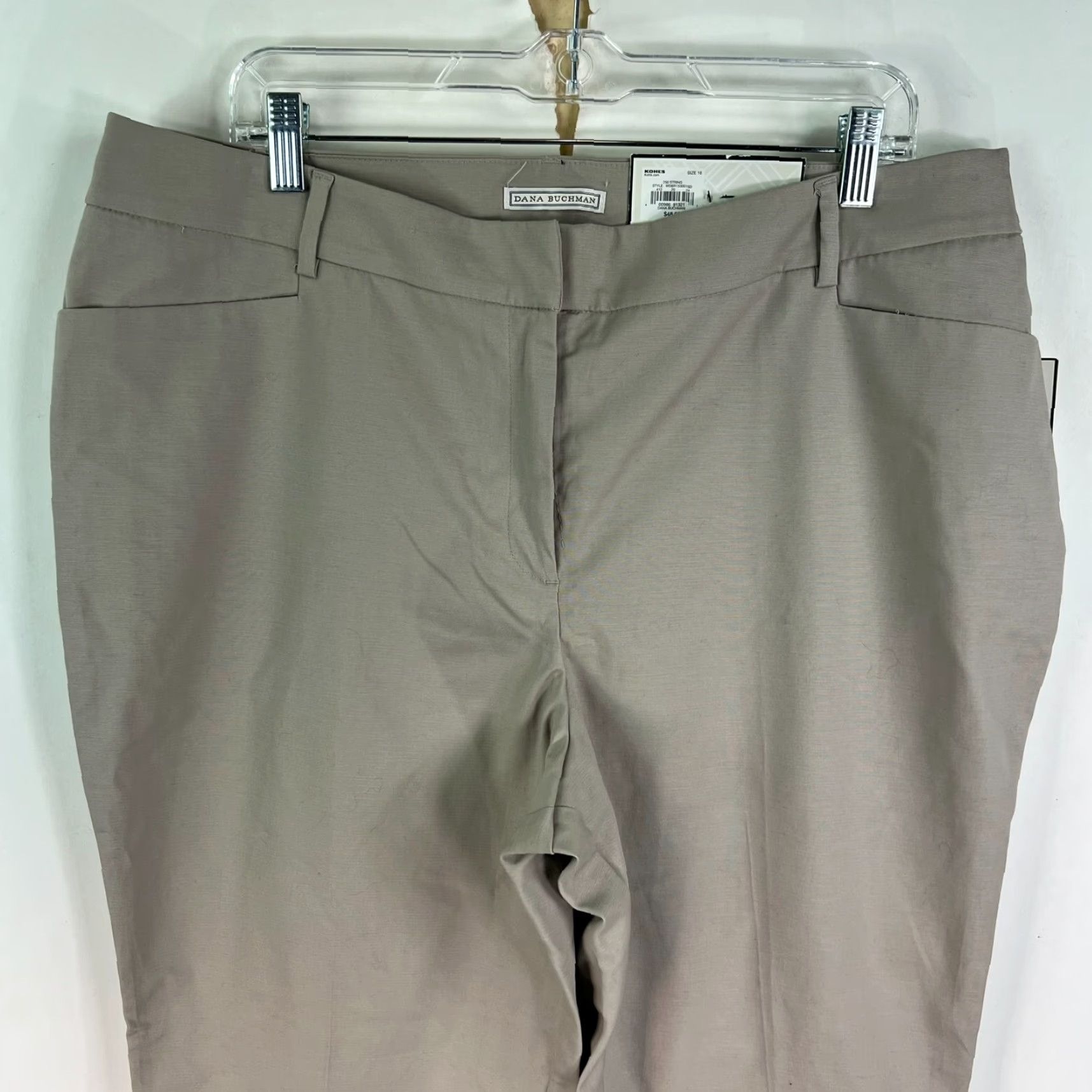 Vintage Dana Buchman Ankle Chino Pants Womens Size 16 Clay Gray 38x27 NWT Size 38" / US 16 / IT 52 - 2 Thumbnail
