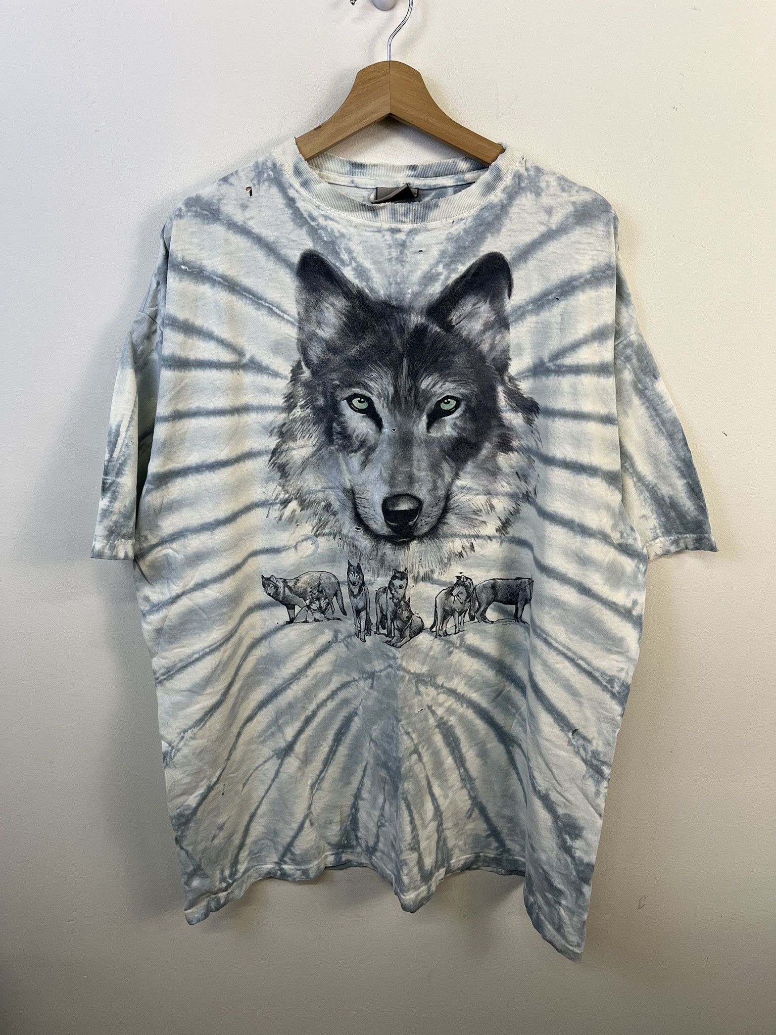 Other Vintage Wolf Tee 1990s Tie Dye Distressed Animal Tee Shrit Size XXL Size US XXL / EU 58 / 5 - 1 Thumbnail
