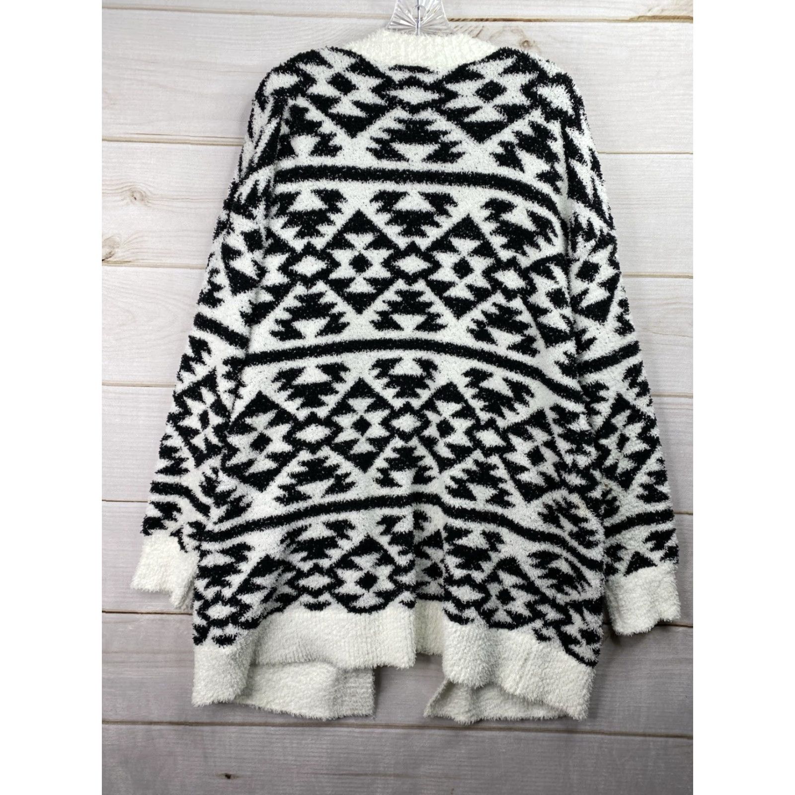 Vintage VINTAGE? No — Time And Tru Open Front Cardigan Sweater Womens XL 16-18 Black White Pockets Size XL / US 12-14 / IT 48-50 - 4 Thumbnail