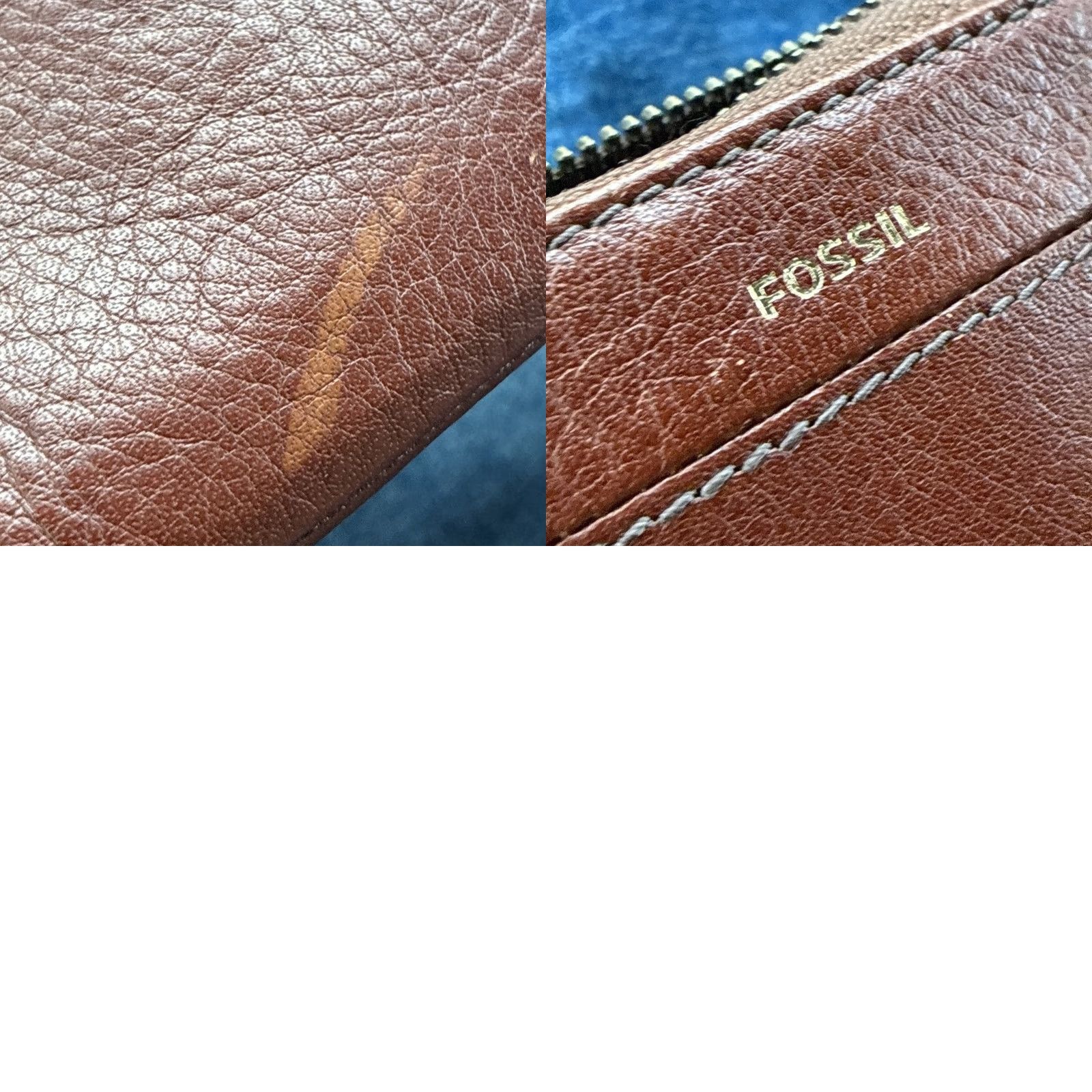 Fossil Jori RFID Zip Clutch Brown Leather Wristlet Purse NWT 00 SWL3008210