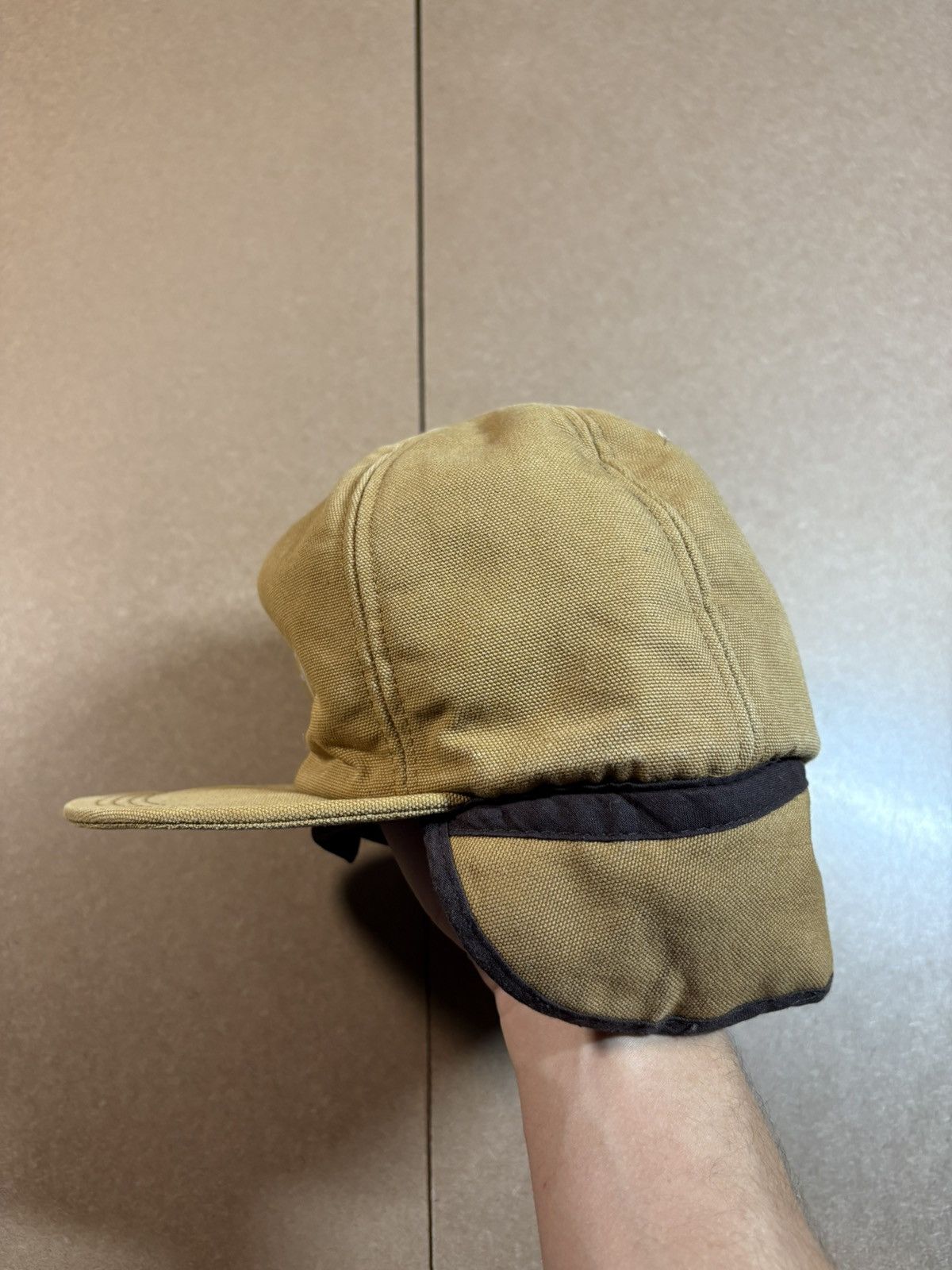 Carhartt Carhartt Duck Canvas Ear Flap Hat Brown Workwear Cap OS Size ONE SIZE - 2 Thumbnail
