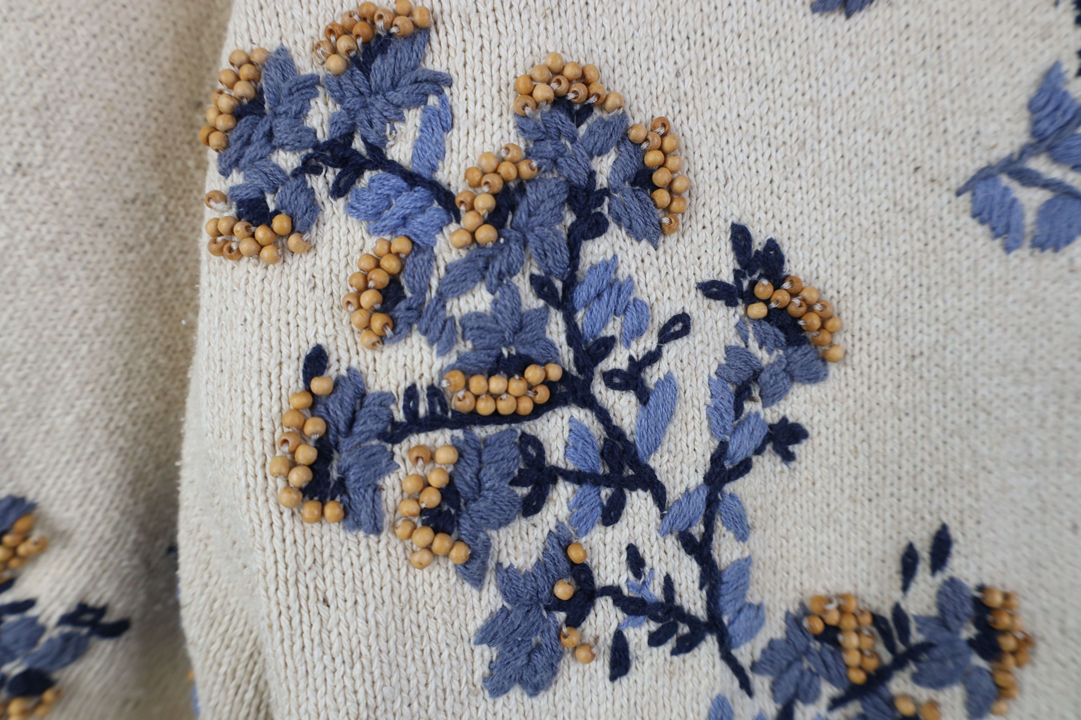 Vintage Vintage 90s Streetwear Flower Silk Blend Knit Sweater Size L / US 10 / IT 46 - 8 Thumbnail