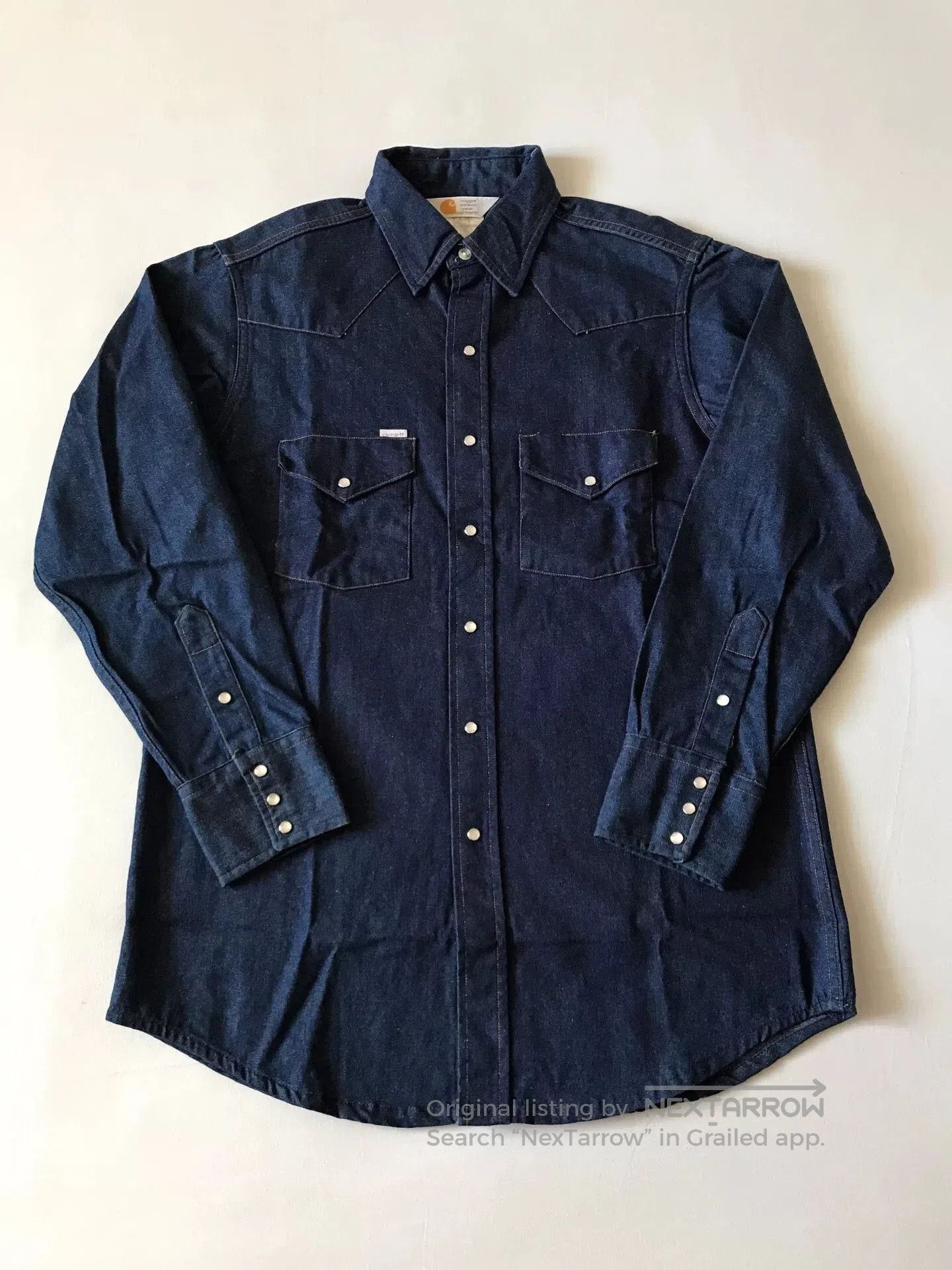 Carhartt 90s Carhartt SU008 Western Denim Shirt. Size US M / EU 48-50 / 2 - 1 Thumbnail