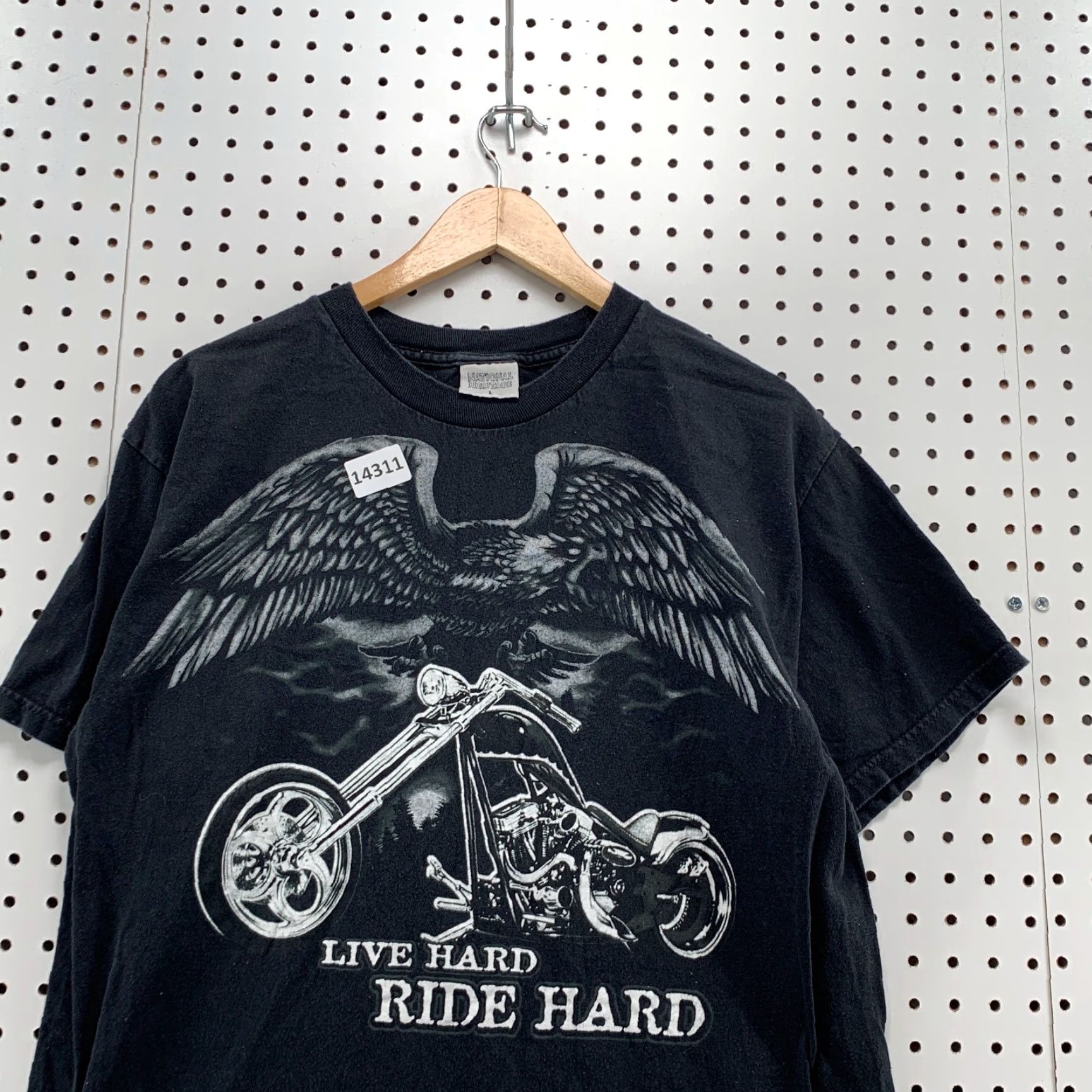 Vintage VINTAGE National Heritage Eagle Motorcycle Live Hard Ride Hard Black Short Sleeve Shirt Size US L / EU 52-54 / 3 - 5 Thumbnail