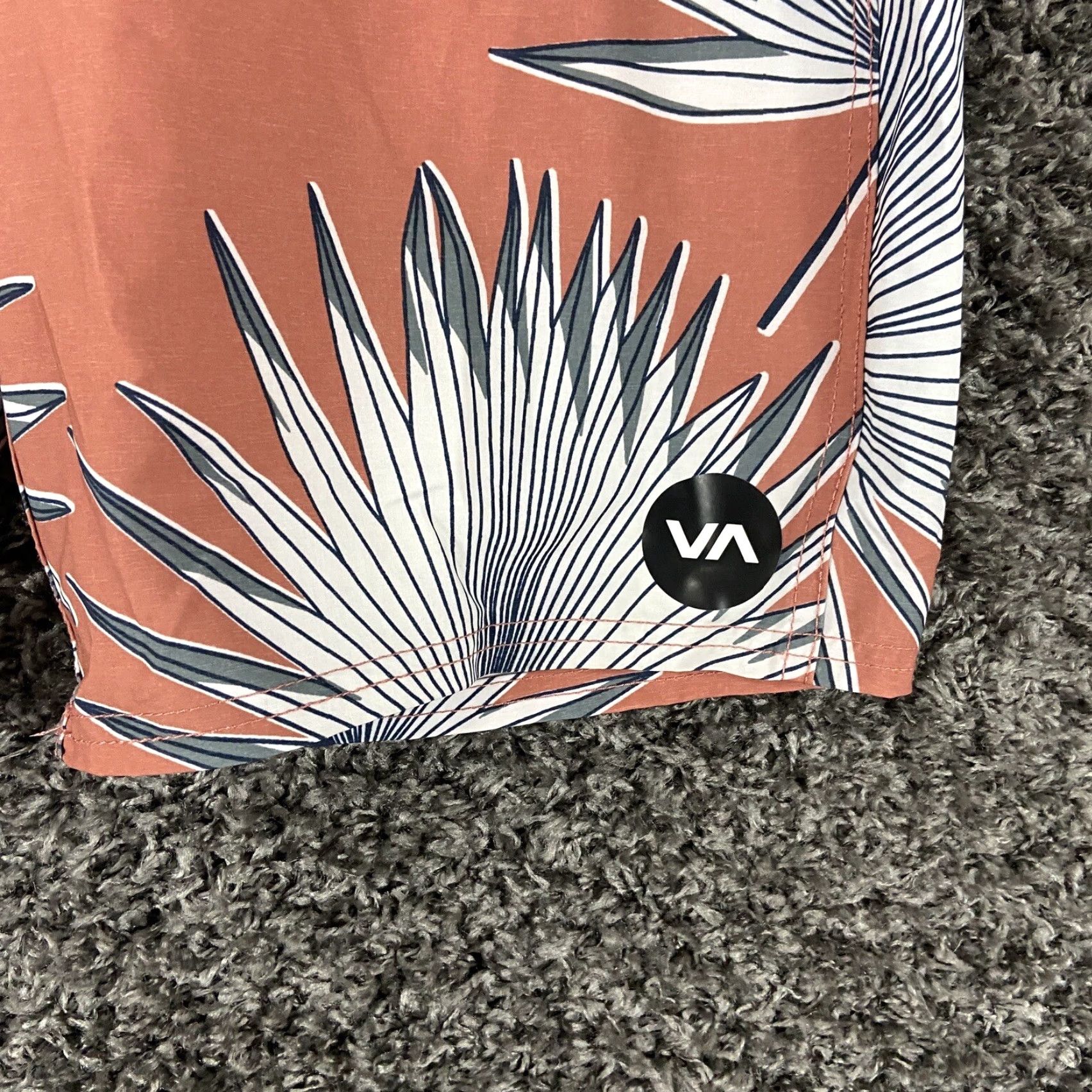 RVCA RVCA Swim Shorts Cargo Men's 33 Blue Orange White Colorful Regular Size 33 Mens Size US 33 - 3 Thumbnail