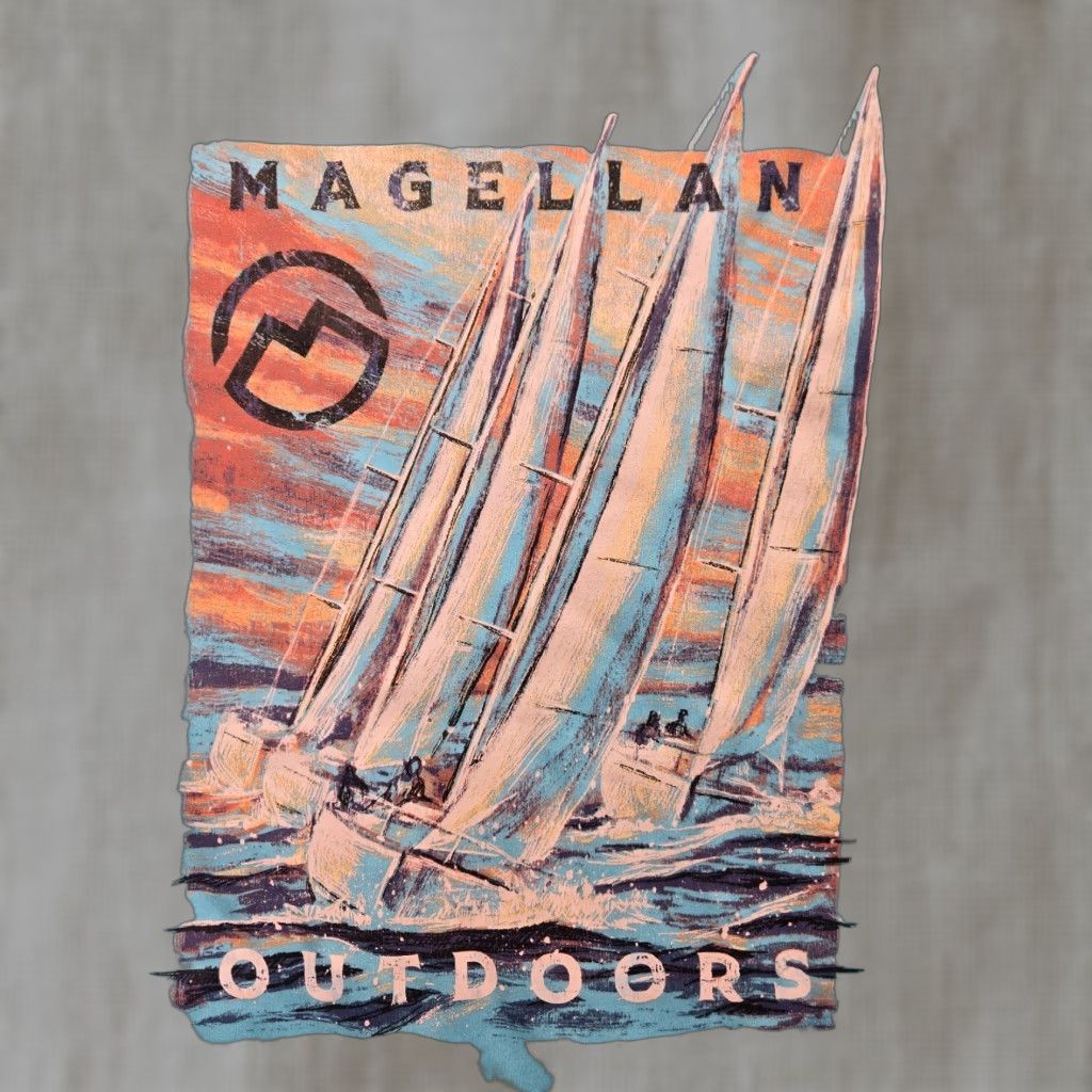 Vintage Magellan Outdoors Women's 2XL Blue Graphic Long Sleeve T-Shirt Activewear Fishing Hiking Pullover Size XXL / US 16-18 / IT 52-54 - 1 Thumbnail