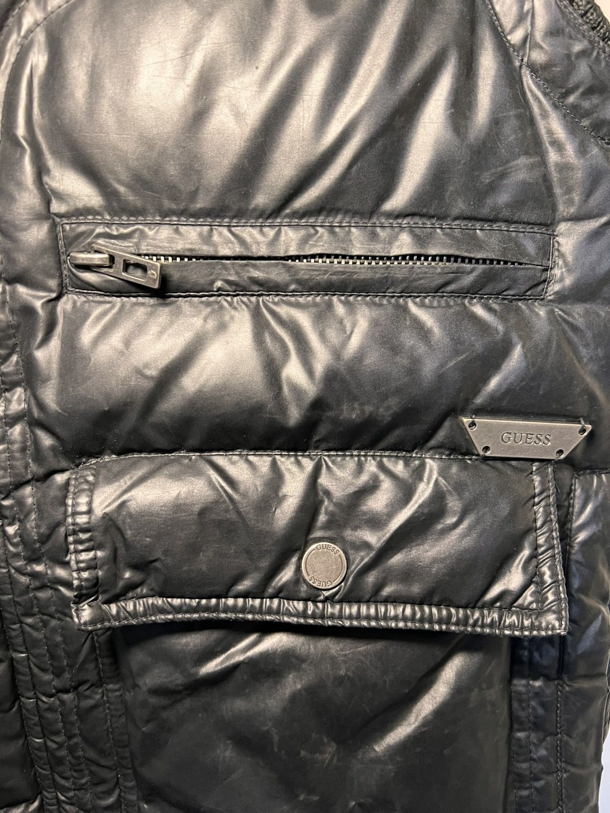 Guess Vintage Guess waterfowl/down puffer vest with hidden hood Size US M / EU 48-50 / 2 - 11 Thumbnail