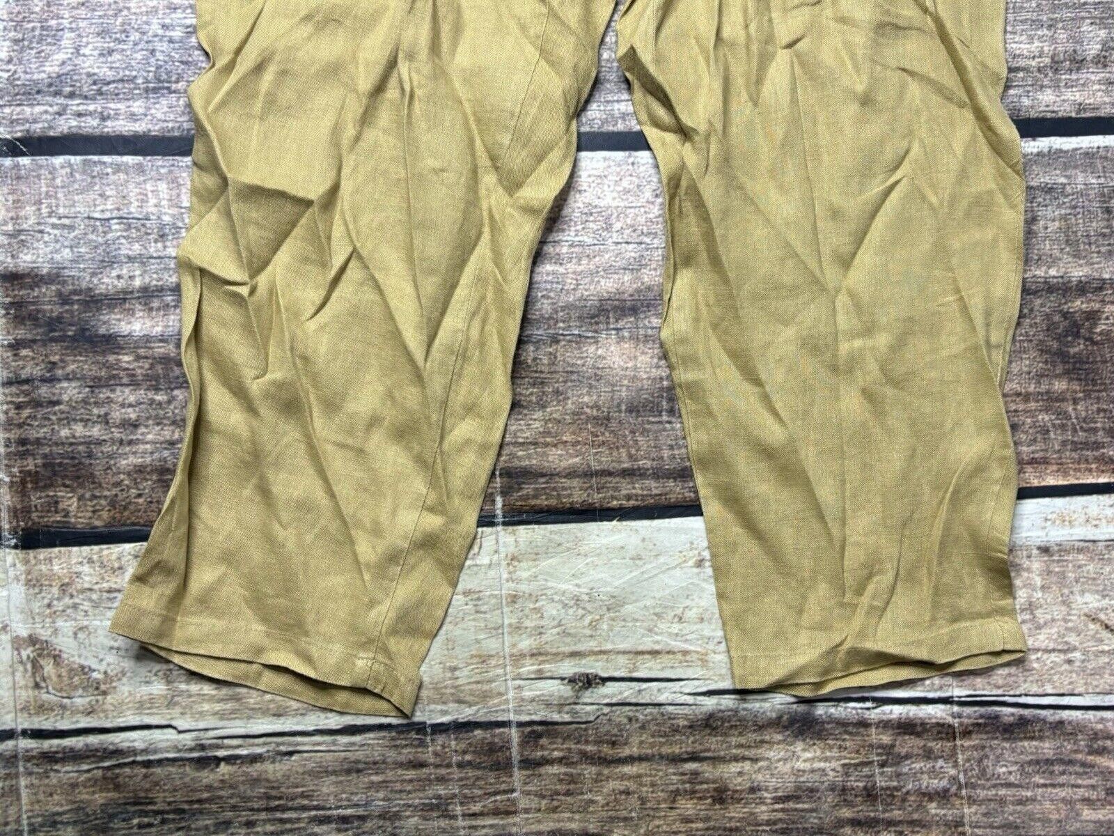 Zara Zara Linen Pants Women's Medium Khaki Brown Joggers Size 32" / US 10 / IT 46 - 5 Thumbnail