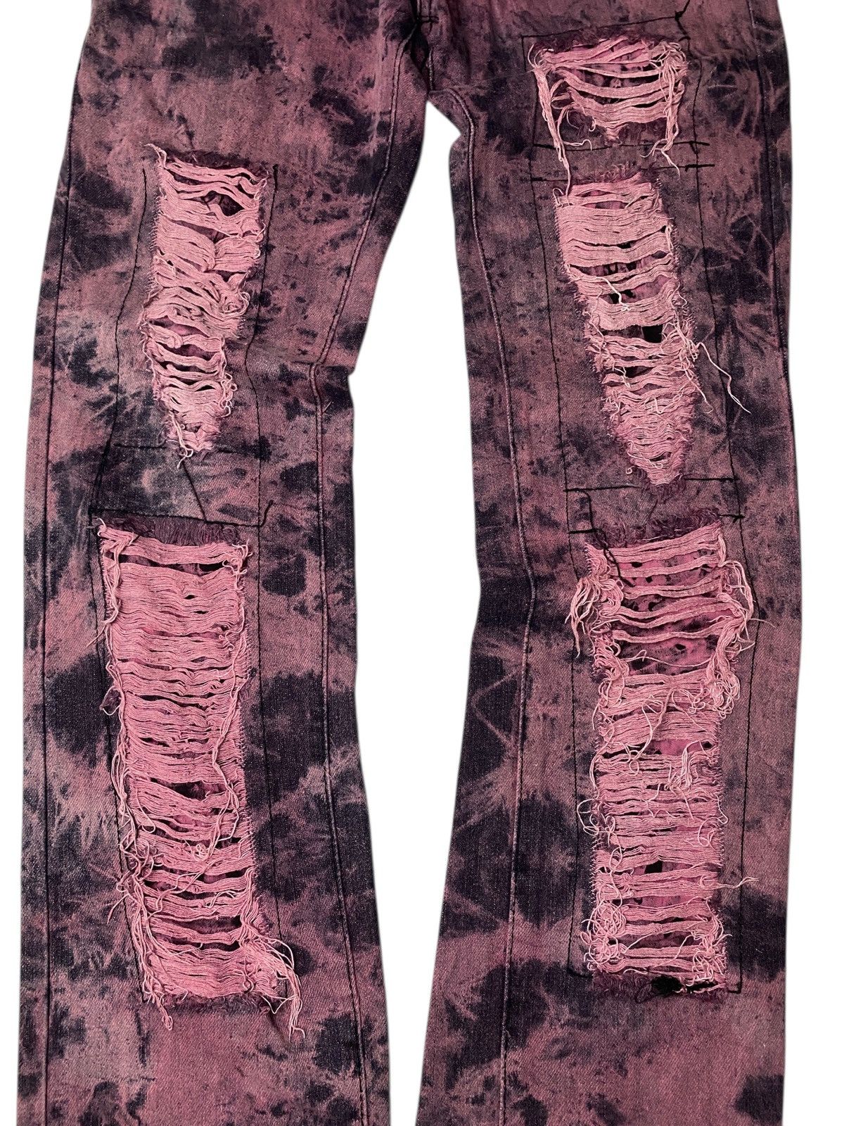 Hysteric Glamour Bernings Sho Acidwash Distress Straight Jeans Size US 28 / EU 44 - 2 Thumbnail