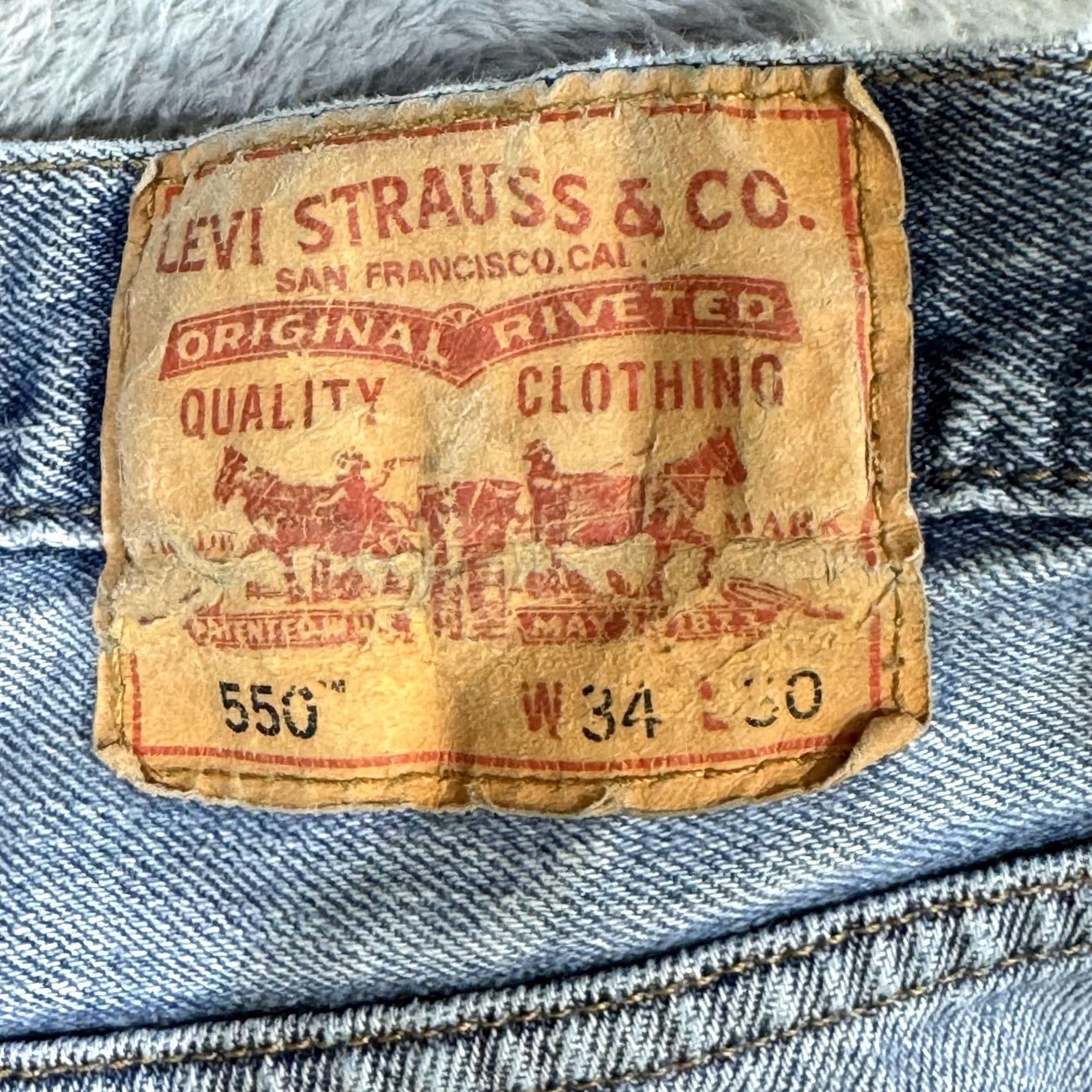 Levi's Levi's 550 Jeans Mens 34x30 Blue Relaxed Fit Tapered Leg Denim Pants Size US 34 / EU 50 - 5 Thumbnail