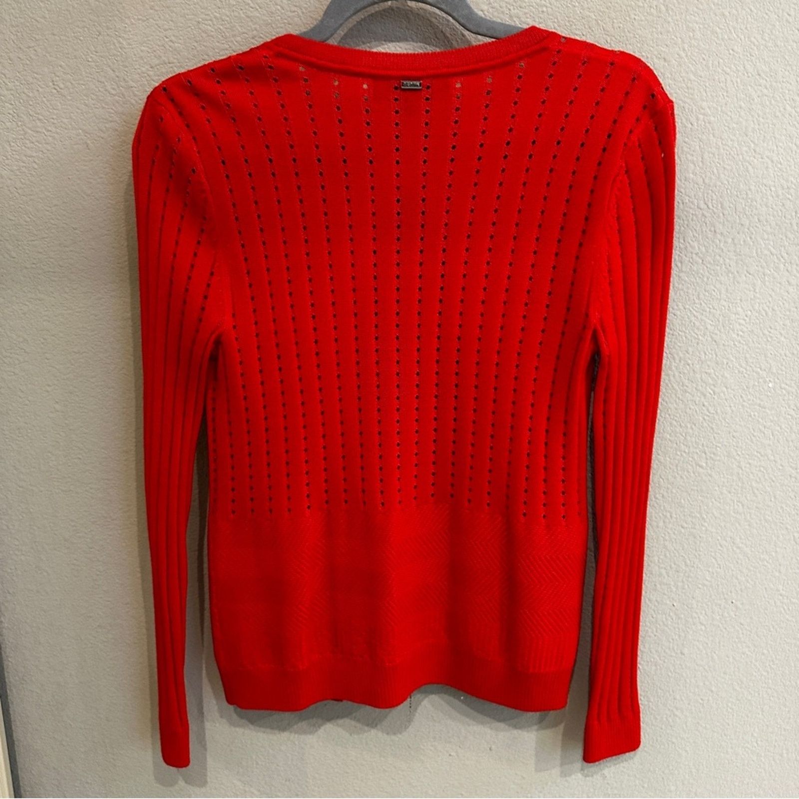 St. John St John XS Santana Knit Red Cardigan Sweater Long Sleeve Size XS / US 0-2 / IT 36-38 - 7 Thumbnail