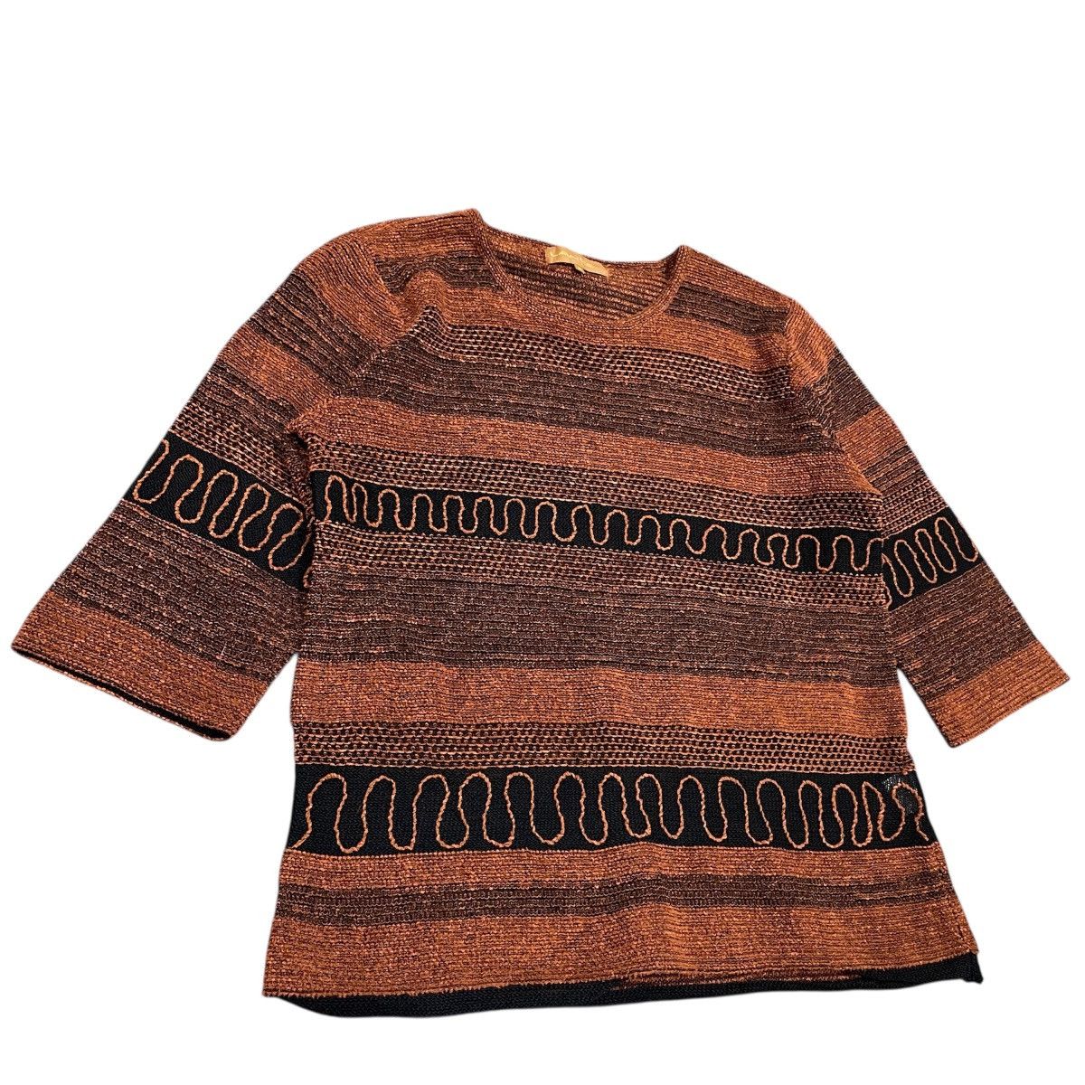 Lancel Vintage Lancel Paris Knitted Metallic Bronze Black Sweater Size M / US 6-8 / IT 42-44 - 3 Thumbnail