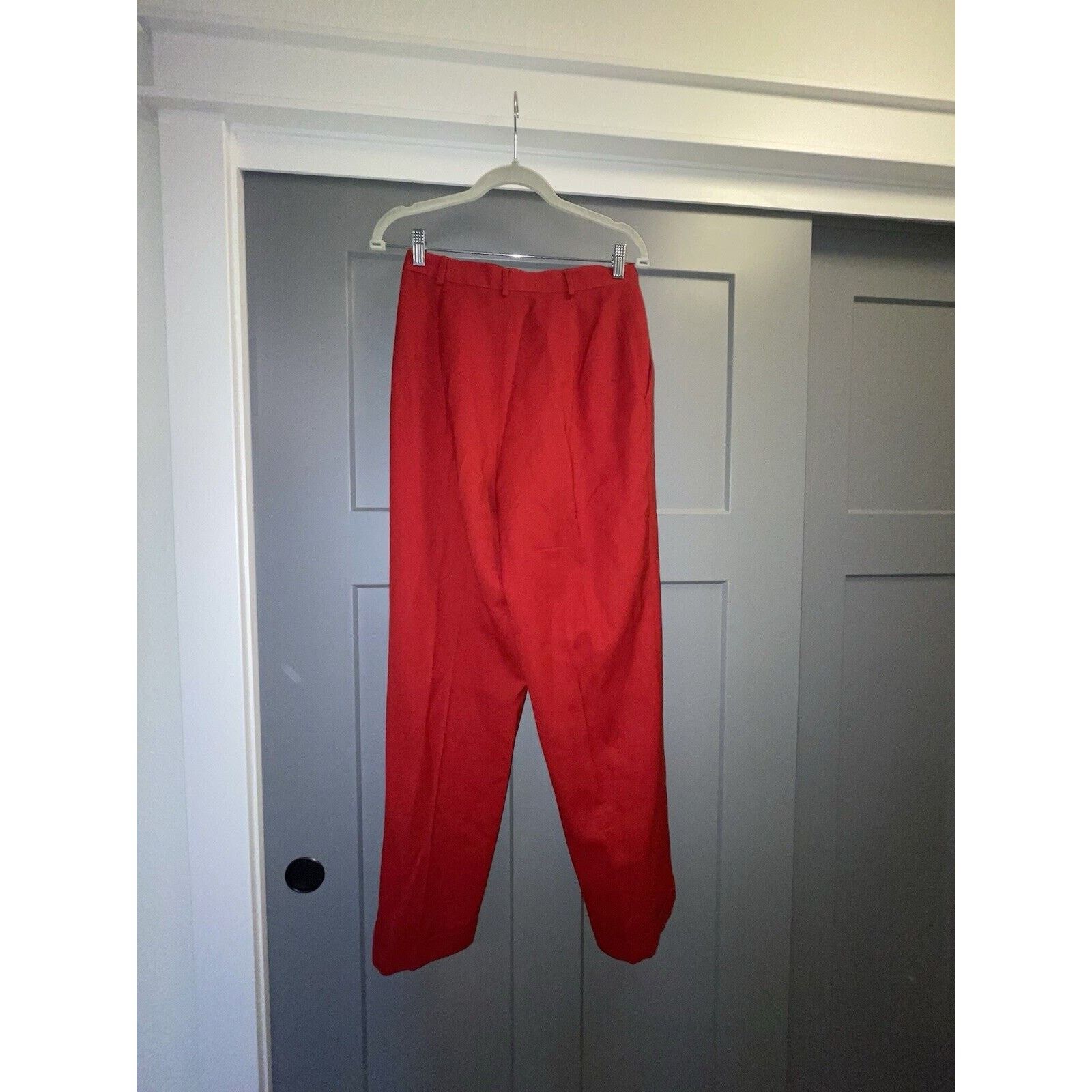 Lauren Ralph Lauren RALPH LAUREN Red Pleated Casual Cuffed Pure Wool Ankle Pant Size 30" / US 8 / IT 44 - 3 Thumbnail
