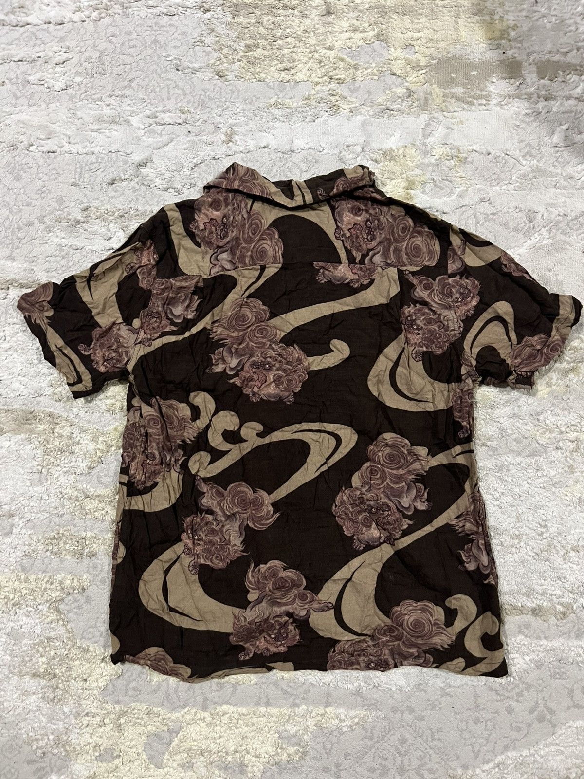 Sun Surf Vintage "Karajishi" Japanese Lion Rayon Hawaiian Shirt Size US L / EU 52-54 / 3 - 5 Thumbnail