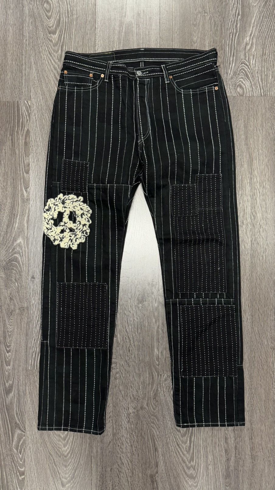 パンツ RADIANT patchwork blackdenim pants パンツ RADIANT patchwork blackdenim pants RADIANT patchwork