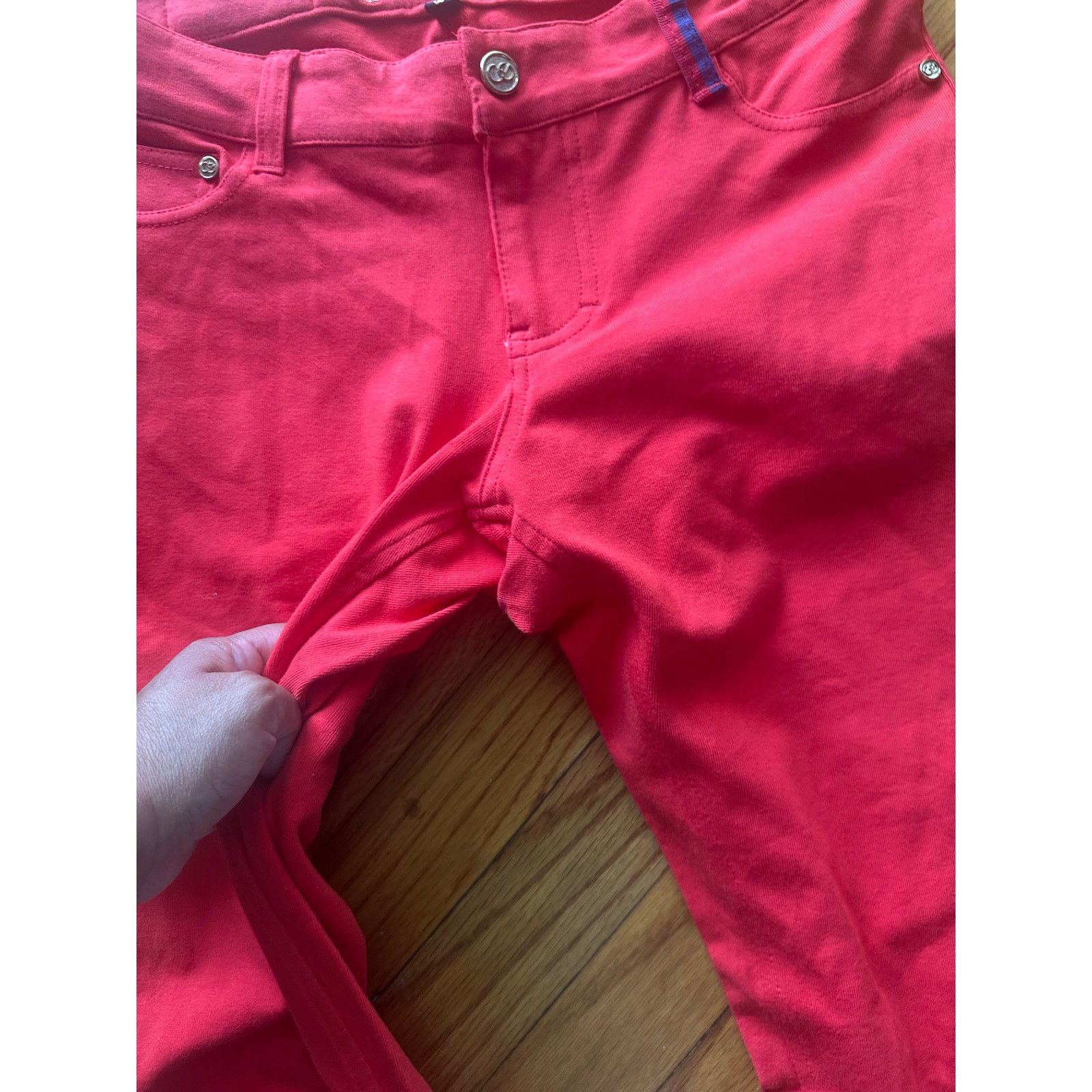 Coogi Coogi Red Stretch Skinny Jeans Gold Hardware – Women’s 7/8 Size 30" / US 8 / IT 44 - 5 Thumbnail