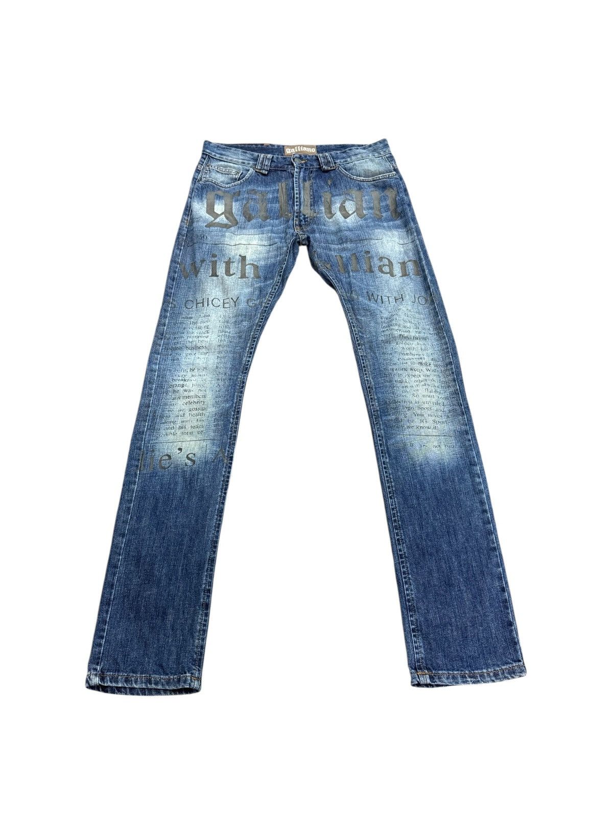 John Galliano GALLIANO PRINTED GRAPHIC DENIM JEANS Size US 32 / EU 48 - 3 Thumbnail