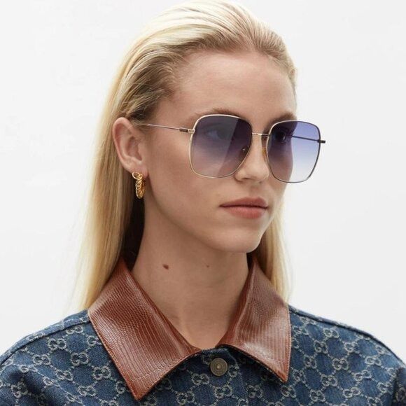 Gucci NEW GUCCI SUNGLASSES GG1030SK 001 GOLD WOMEN EYEWEAR GUCCI Size ONE SIZE - 2 Thumbnail