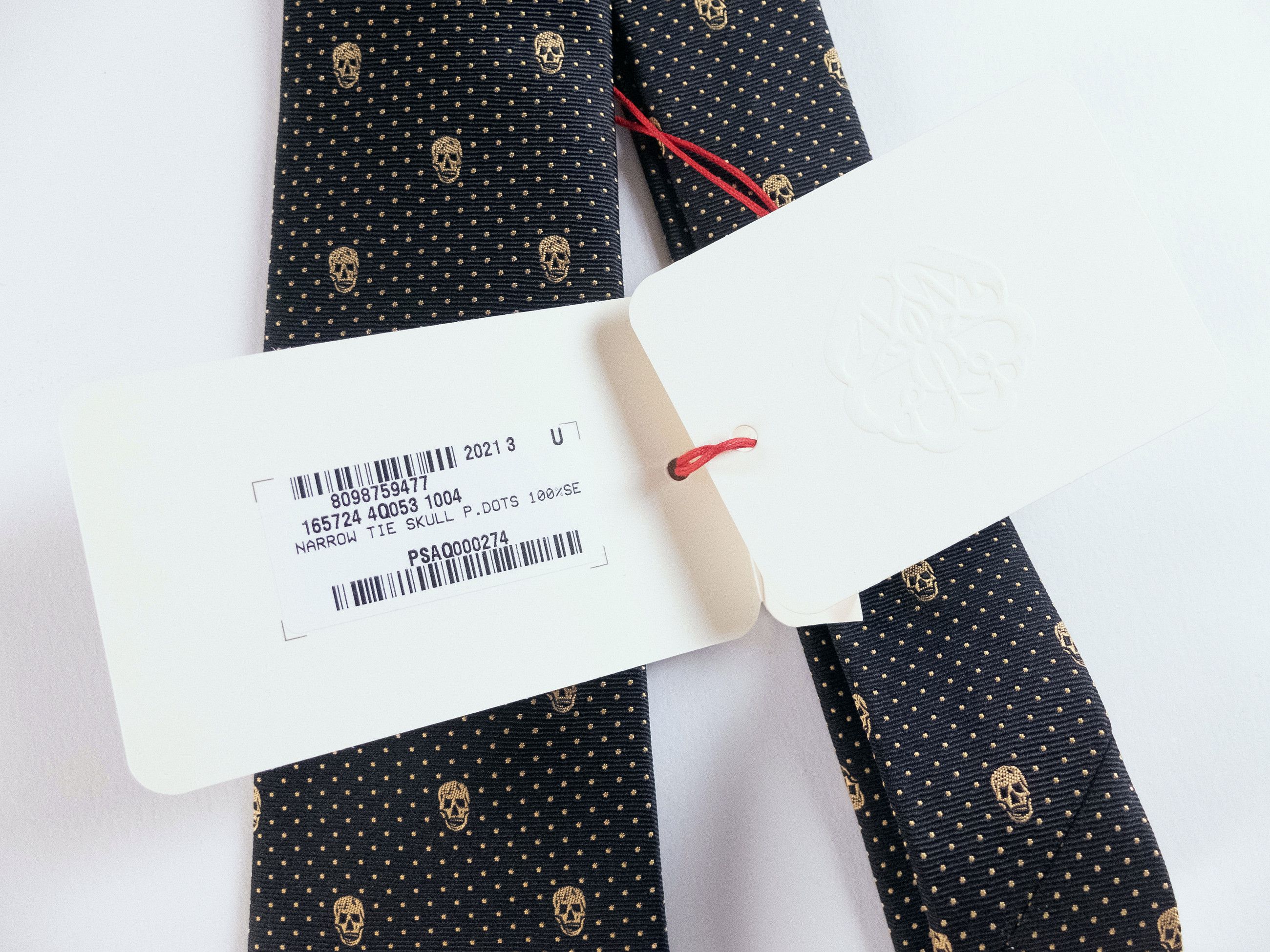 Alexander McQueen ALEXANDER MCQUEEN black skulls & polka dots motif silk tie Size ONE SIZE - 3 Thumbnail