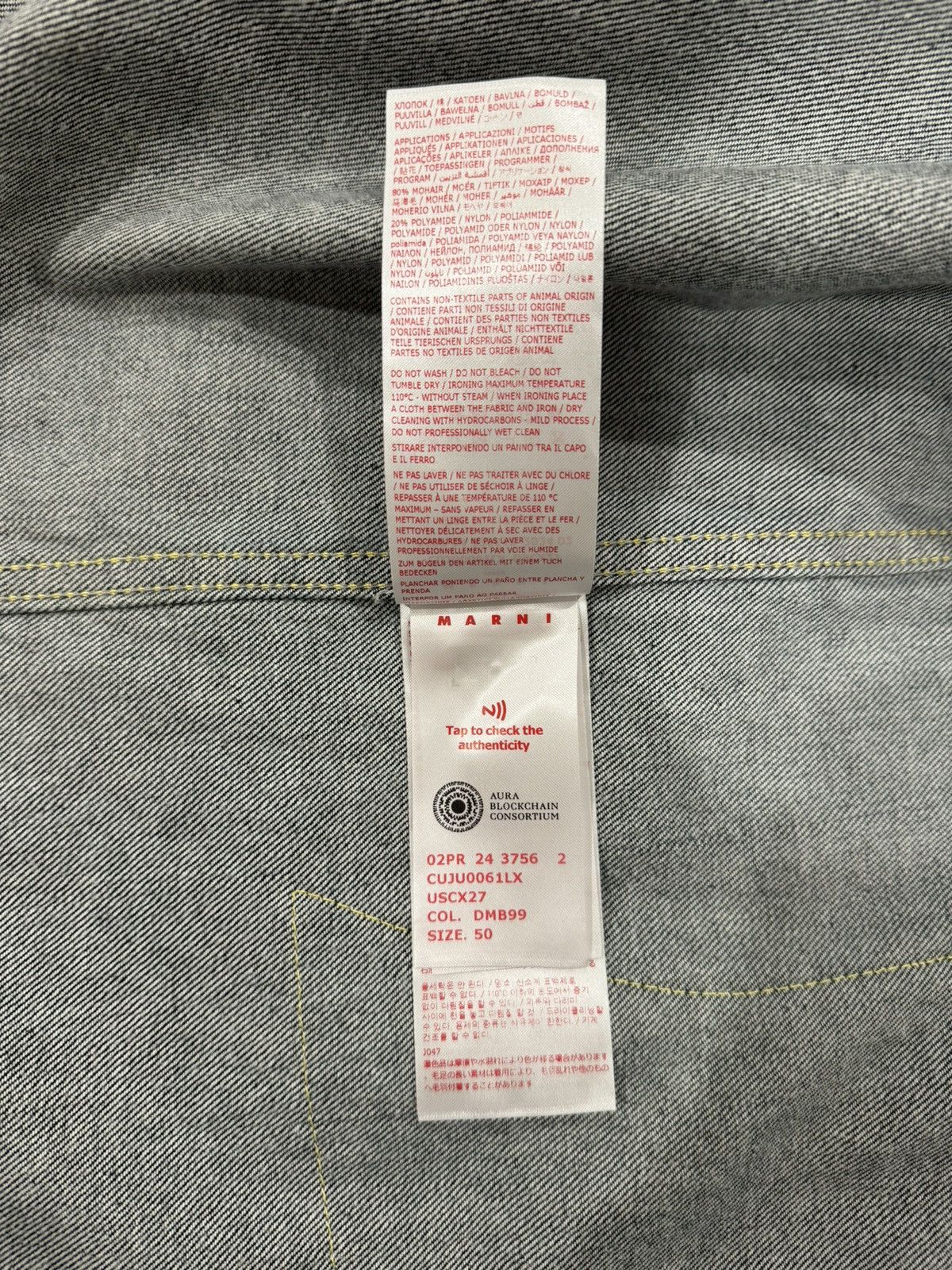 Marni Marni Wool-Patched Denim Jacket Size US XL / EU 56 / 4 - 10 Thumbnail