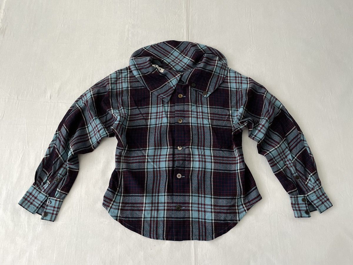 Issey Miyake IS Issey Miyake Sport Archival Clothing Wool Blouse Plaid Size S / US 4 / IT 40 - 6 Thumbnail
