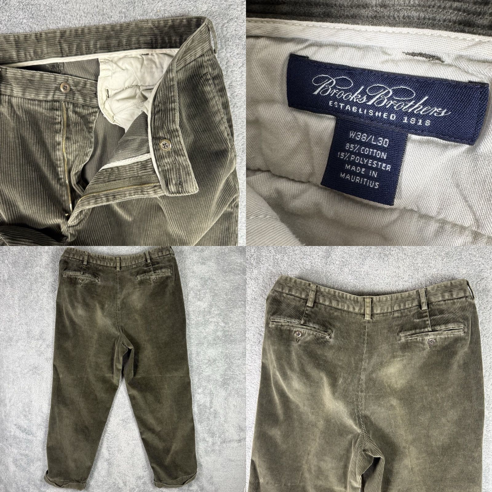 Brooks Brothers Brooks Brothers Pants Mens 38x30 Corduroy Straight Leg Casual Olive Cuffed Chino Size US 38 / EU 54 - 8 Thumbnail