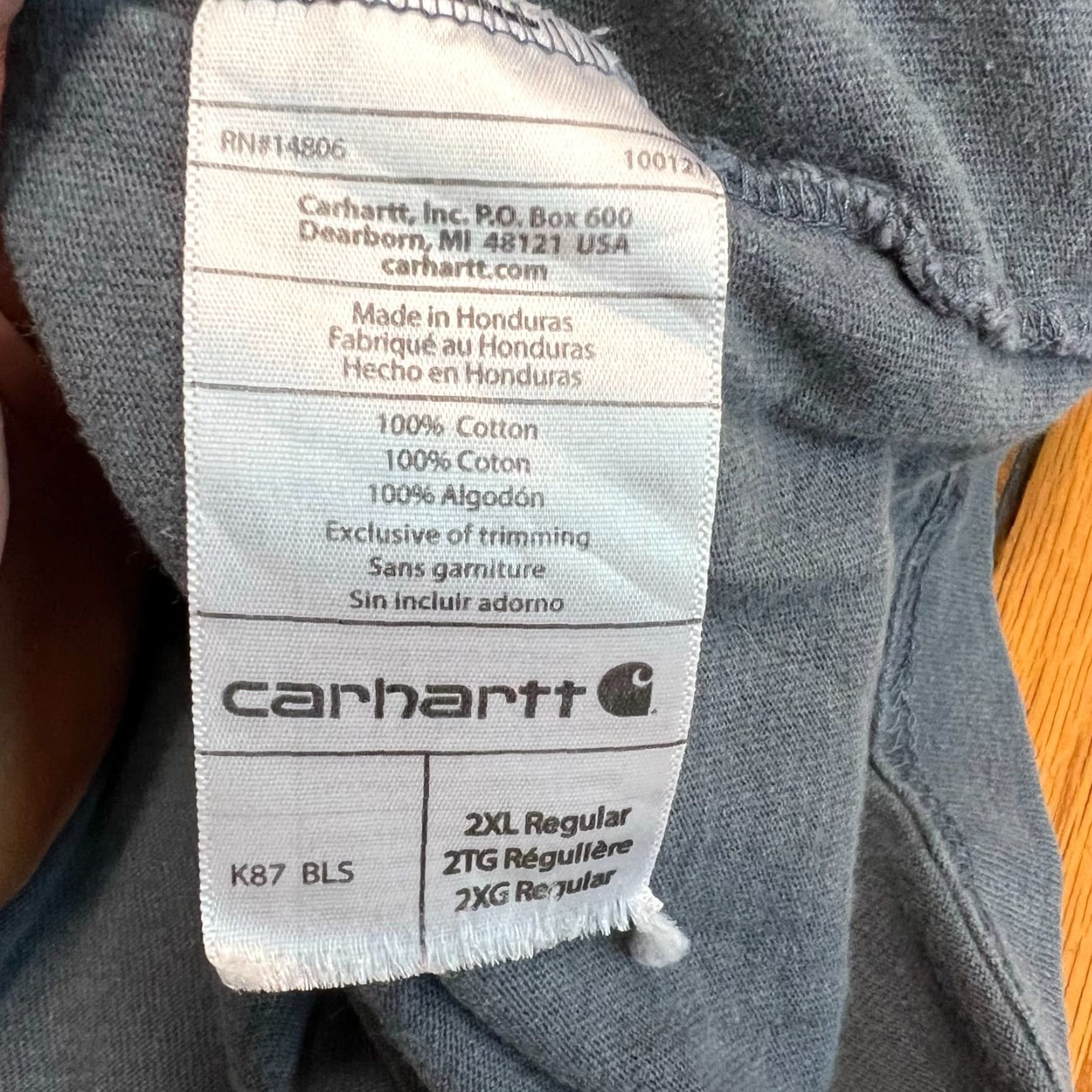 Carhartt VINTAGE Carhartt Original Fit K87 Pocket T Shirt Mens 2XL Gray Size US XXL / EU 58 / 5 - 6 Thumbnail