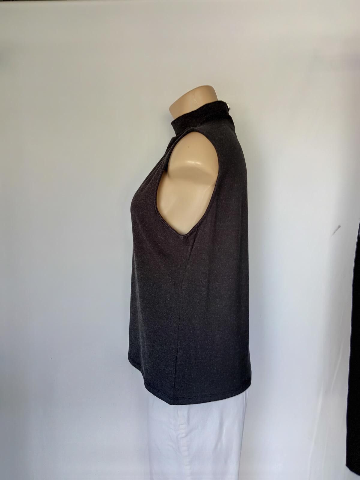 Designer Anne Klein Stretch Mock Neck Tank Top - Size L Size L / US 10 / IT 46 - 3 Thumbnail