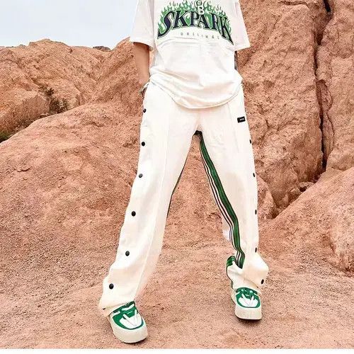 Jean Streetwear Side Striped Stitching Color Sweatpants for Men Size US 29 - 3 Thumbnail