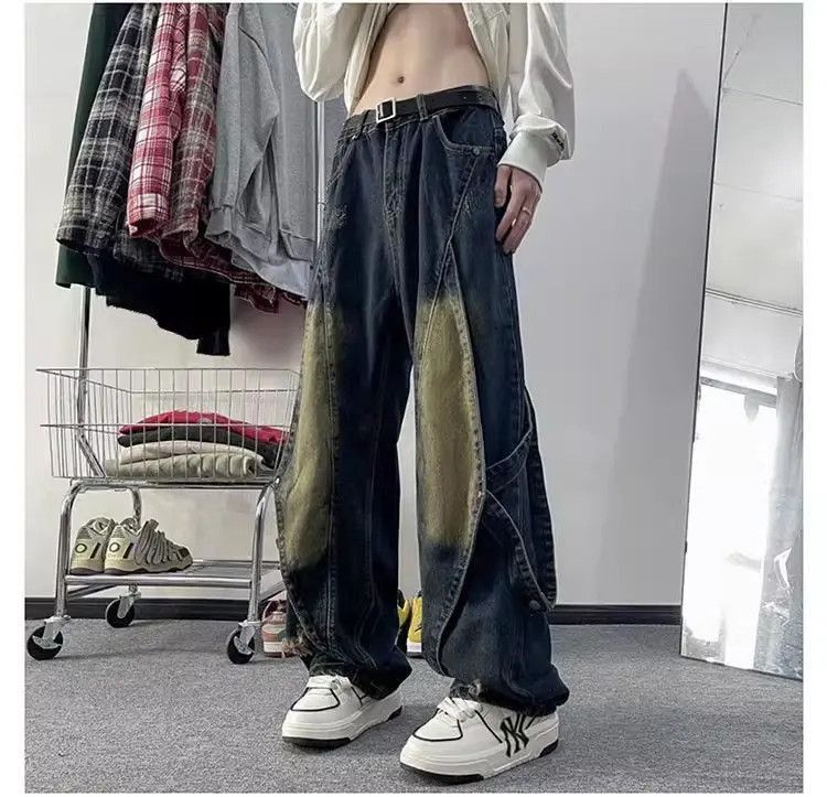 Japanese Brand Casual straight leg patchwork jeans Size US 32 / EU 48 - 3 Thumbnail