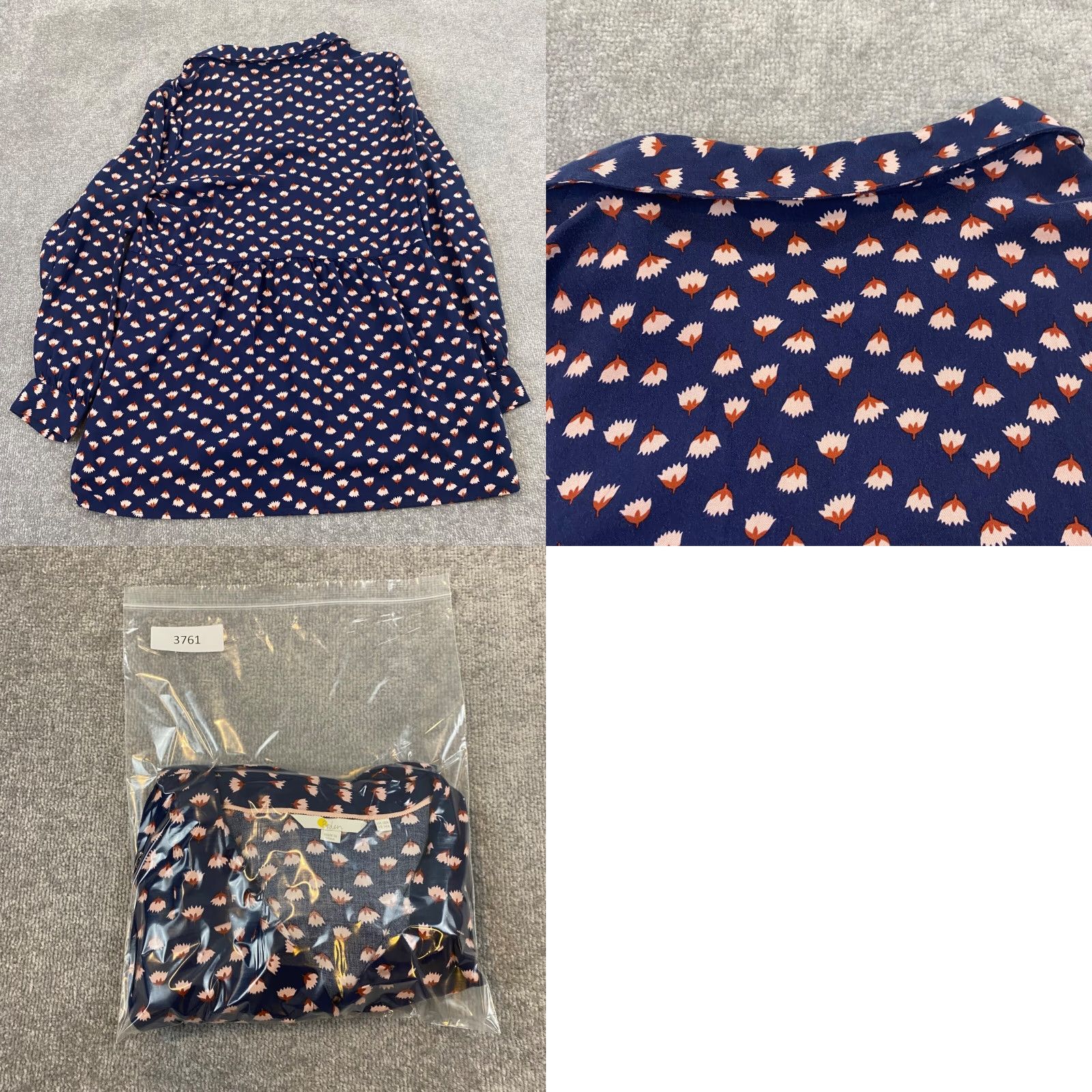 Boden Boden Mini Dress Womens US 14R Navy Blue Floral Long Sleeve Viscose Button Short Size XL / US 12-14 / IT 48-50 - 8 Thumbnail
