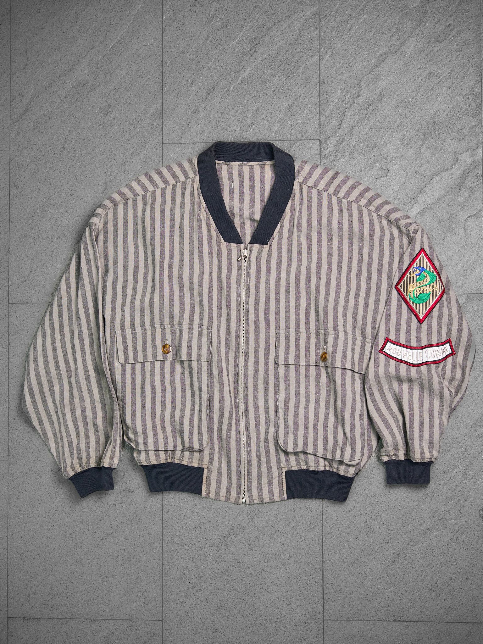 Jean Paul Gaultier Vintage Jean Paul Gaultier Nouvelle Cuisine Stripe Bomber Size US M / EU 48-50 / 2 - 6 Thumbnail