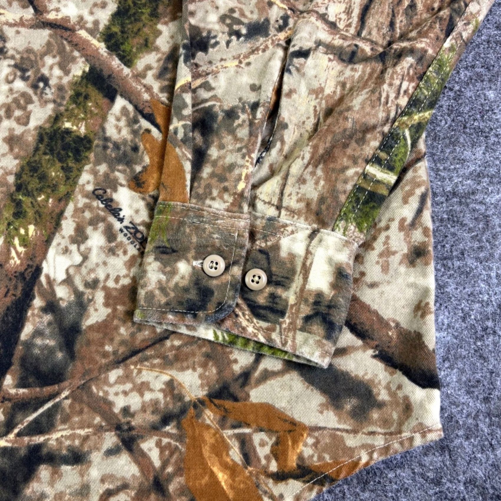 Vintage Cabelas Mens Zonz Woodlands Camo Long Sleeve Button Down Hunting Shirt Large Size US L / EU 52-54 / 3 - 7 Thumbnail