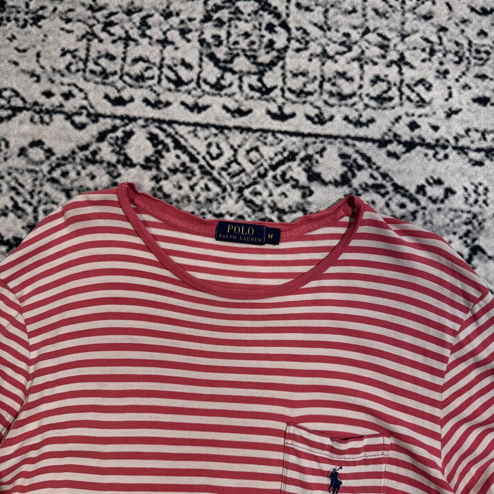 Ralph Lauren × Vintage Vintage Ralph Lauren Red White Striped Cotton T-Shirt Size M Size US M / EU 48-50 / 2 - 6 Thumbnail