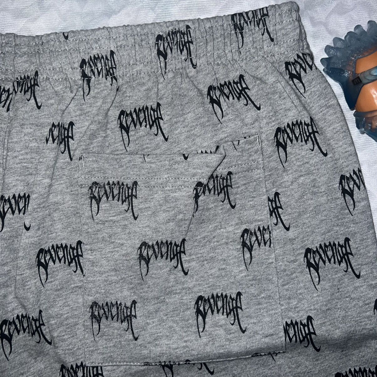 Revenge Revenge Grey/Black Allover Logo Shorts Size US 34 / EU 50 - 4 Thumbnail