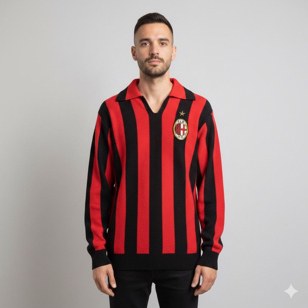 Vintage AC Milan Soccer Long Sleeve Jersey Sweater - M, Italy 🇮🇹 Size US M / EU 48-50 / 2 - 1 Thumbnail