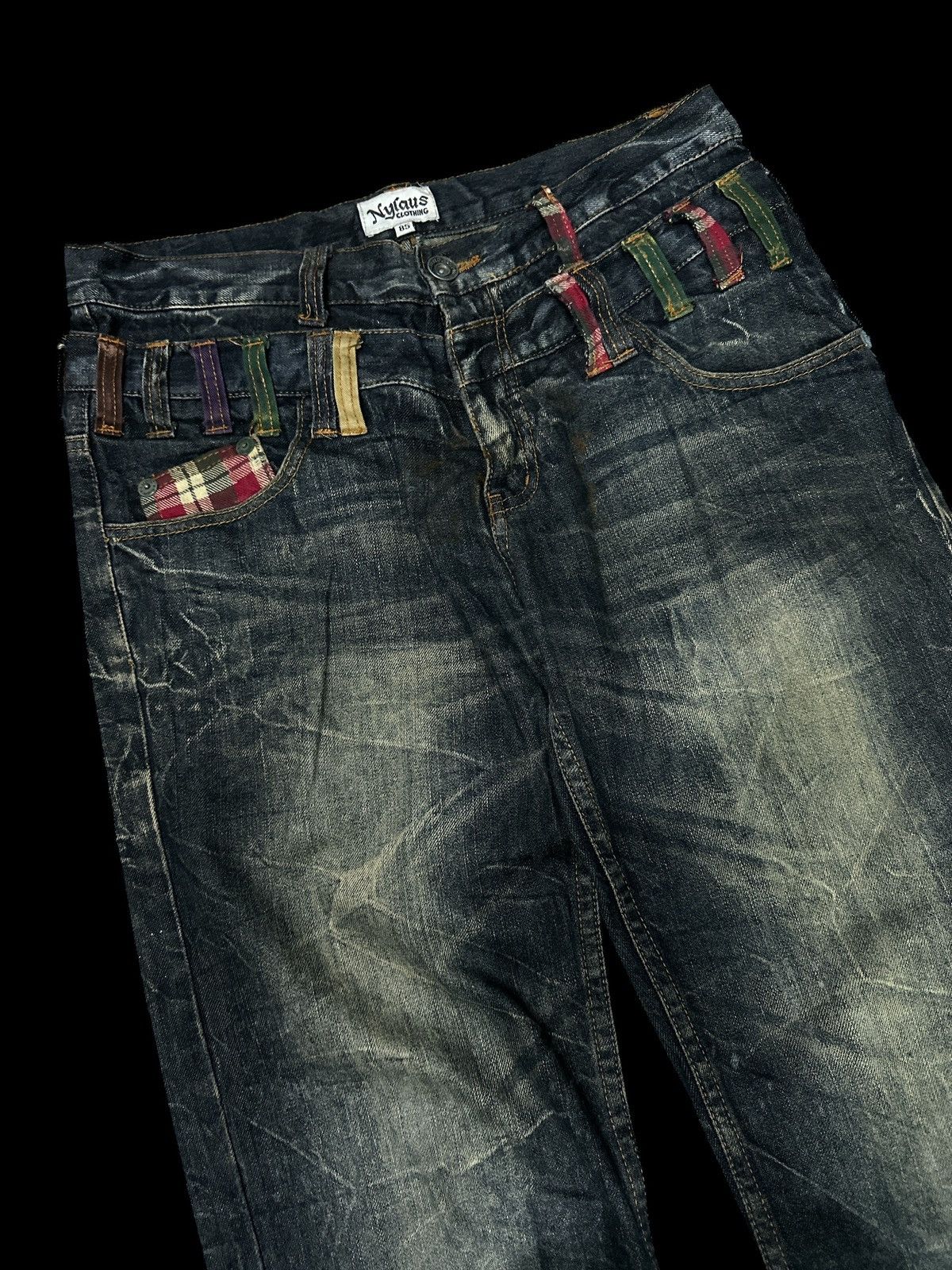 Japanese Brand Double Waist 💥 Nylaus Clothing Bootcut Blue Washed 🎌 Size US 34 / EU 50 - 5 Thumbnail