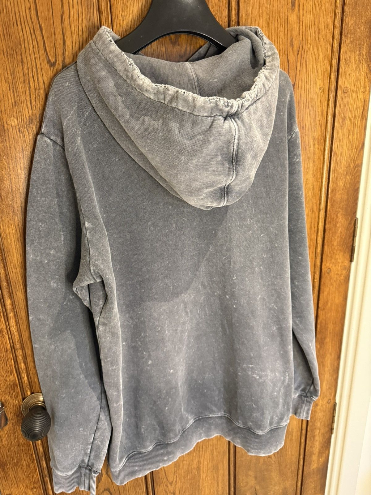 Saint Laurent Paris $890 Saint Laurent acid wash grey Rive Gauche logo hoodie M Size US M / EU 48-50 / 2 - 19 Thumbnail