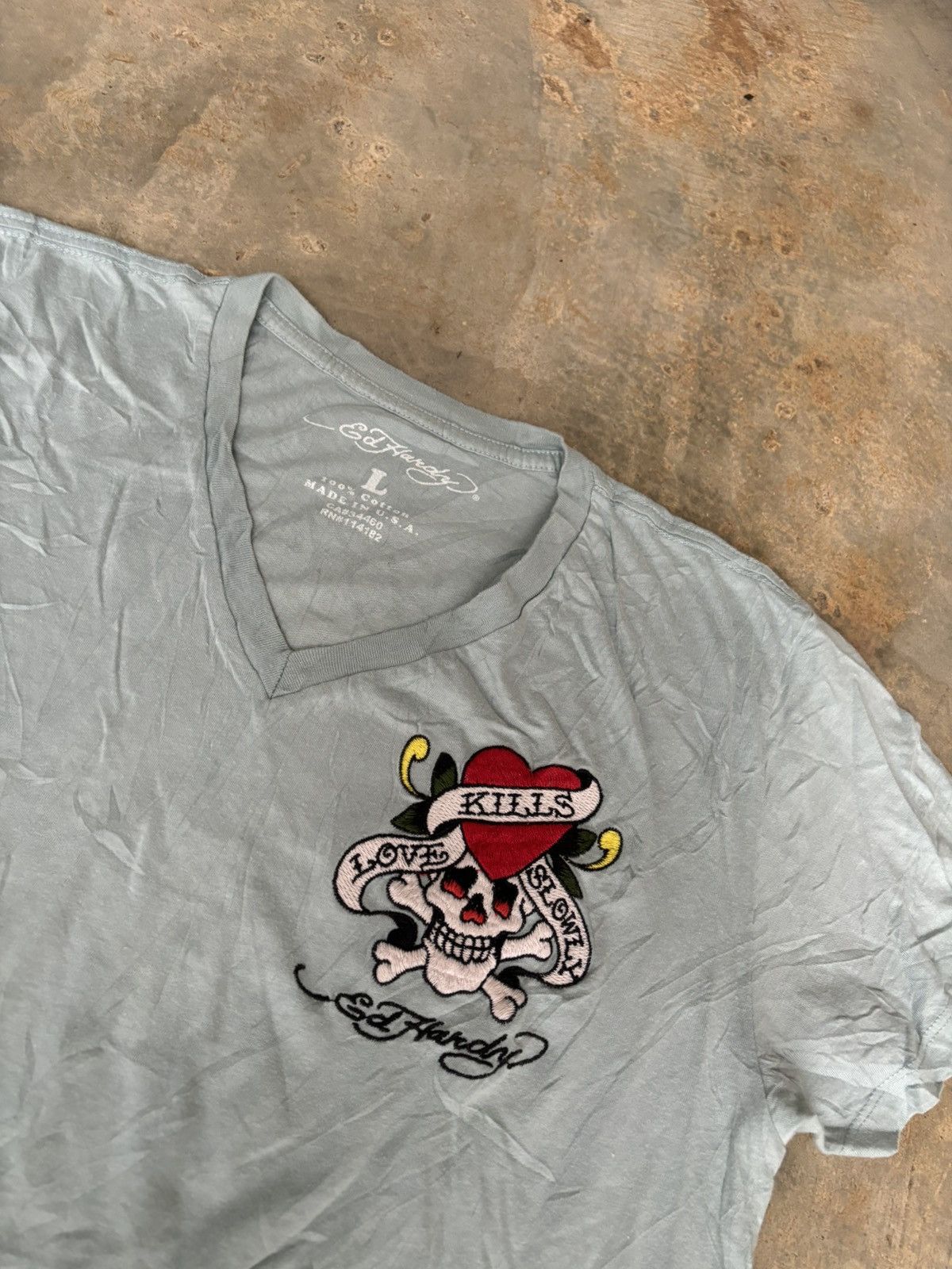 Ed Hardy Y2k Ed Hardy Skull Logo Tshirt Size US L / EU 52-54 / 3 - 5 Thumbnail