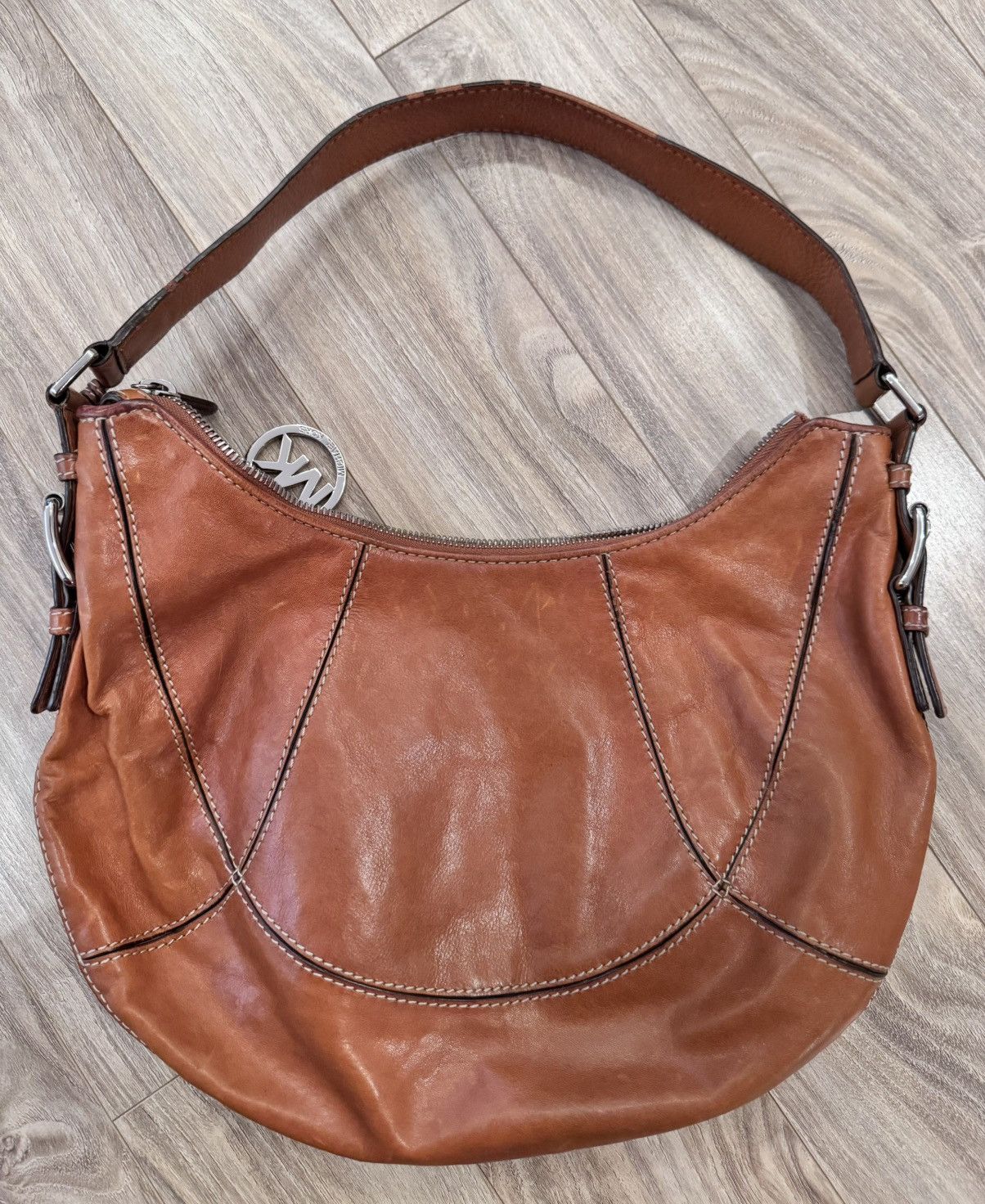 Michael Kors × Vintage Vintage Michael Kors Brown Leather Hobo Handbag Size ONE SIZE - 3 Thumbnail