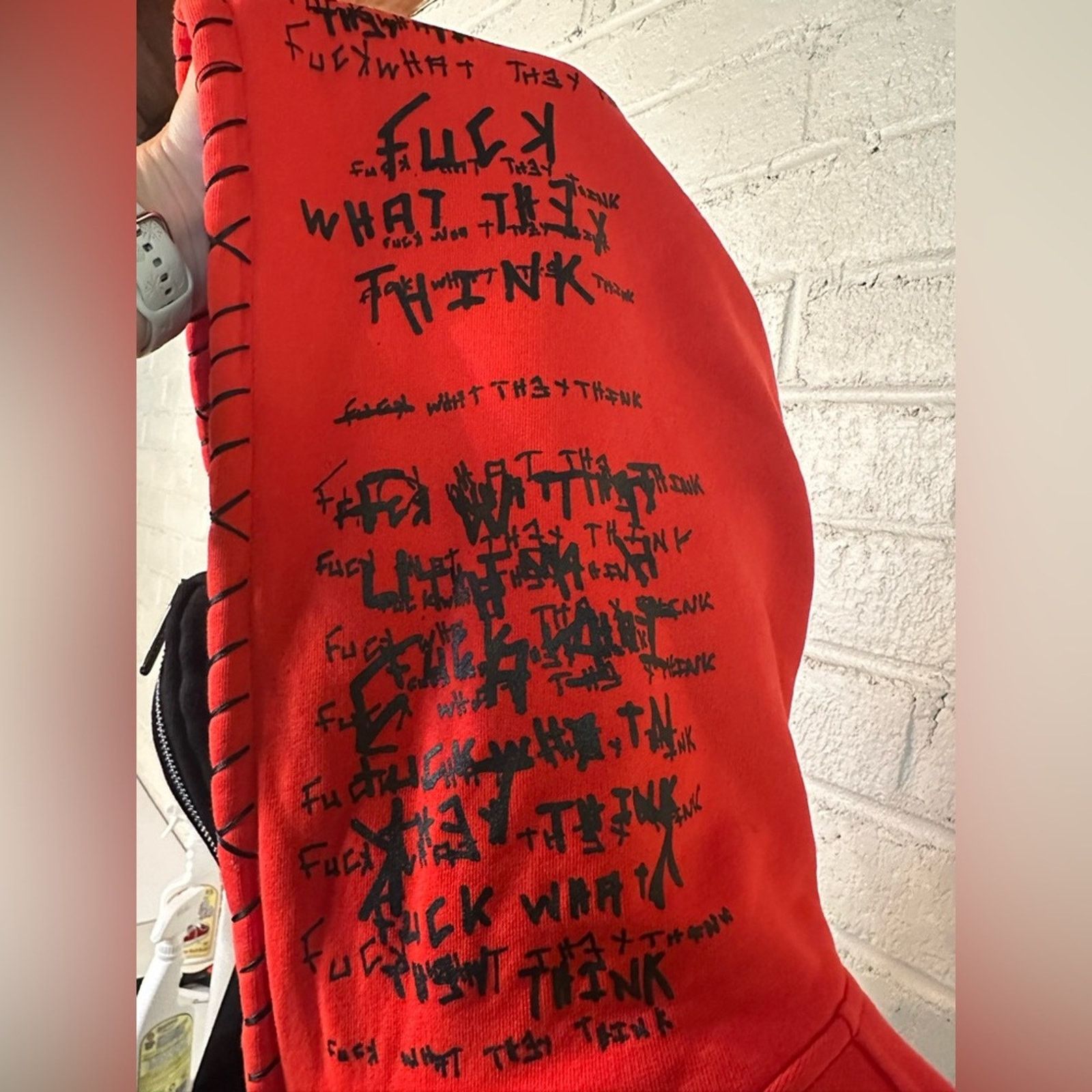 Marc Jacques Burton Rare MJB Hooded Balaclava MP Denim Jacket IT 48 Black / Red Size US M / EU 48-50 / 2 - 4 Thumbnail