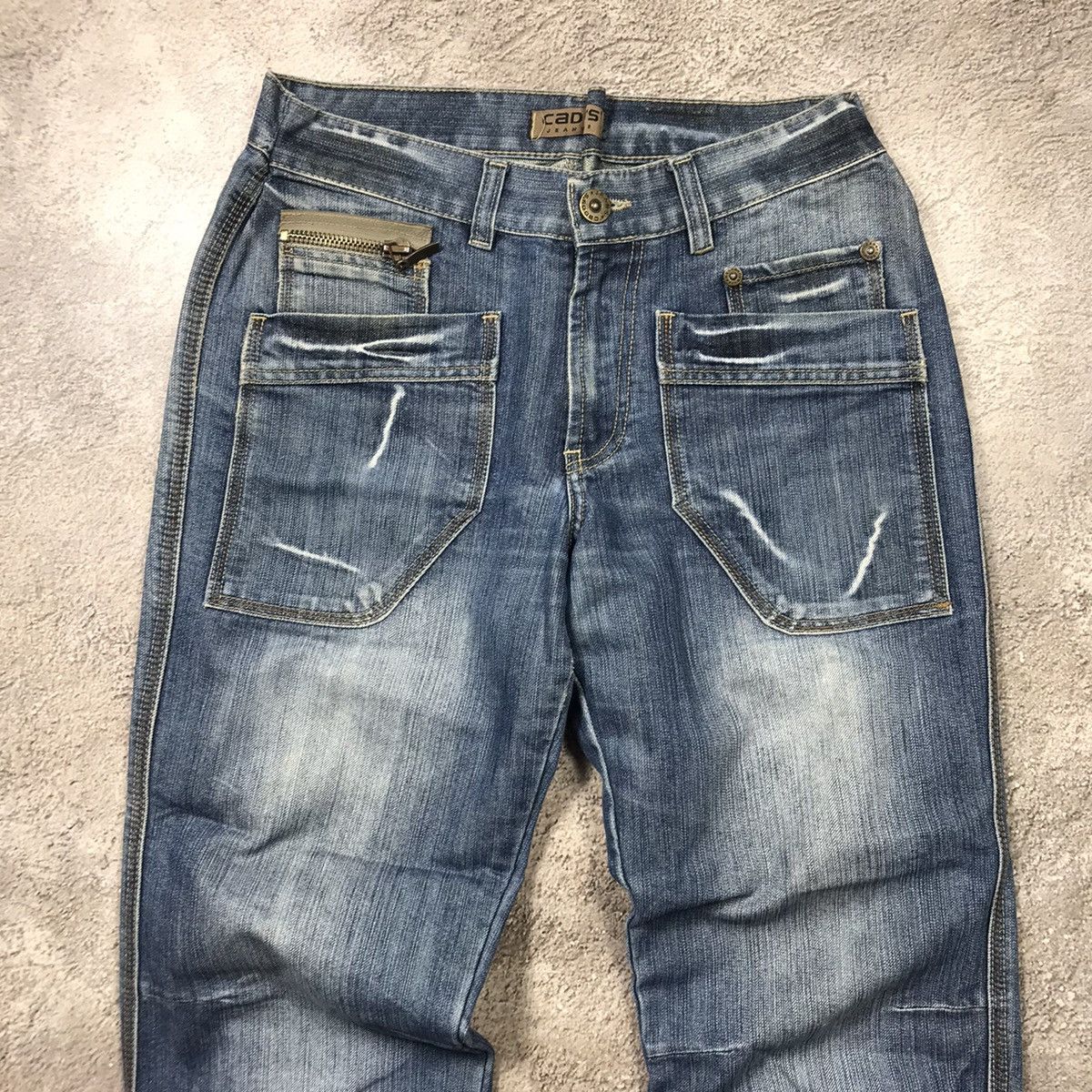 Vintage Vintage Y2K Baggy Distressed Flared Jeans Skate Grunge 27 Size 27" / US 4 / IT 40 - 2 Thumbnail