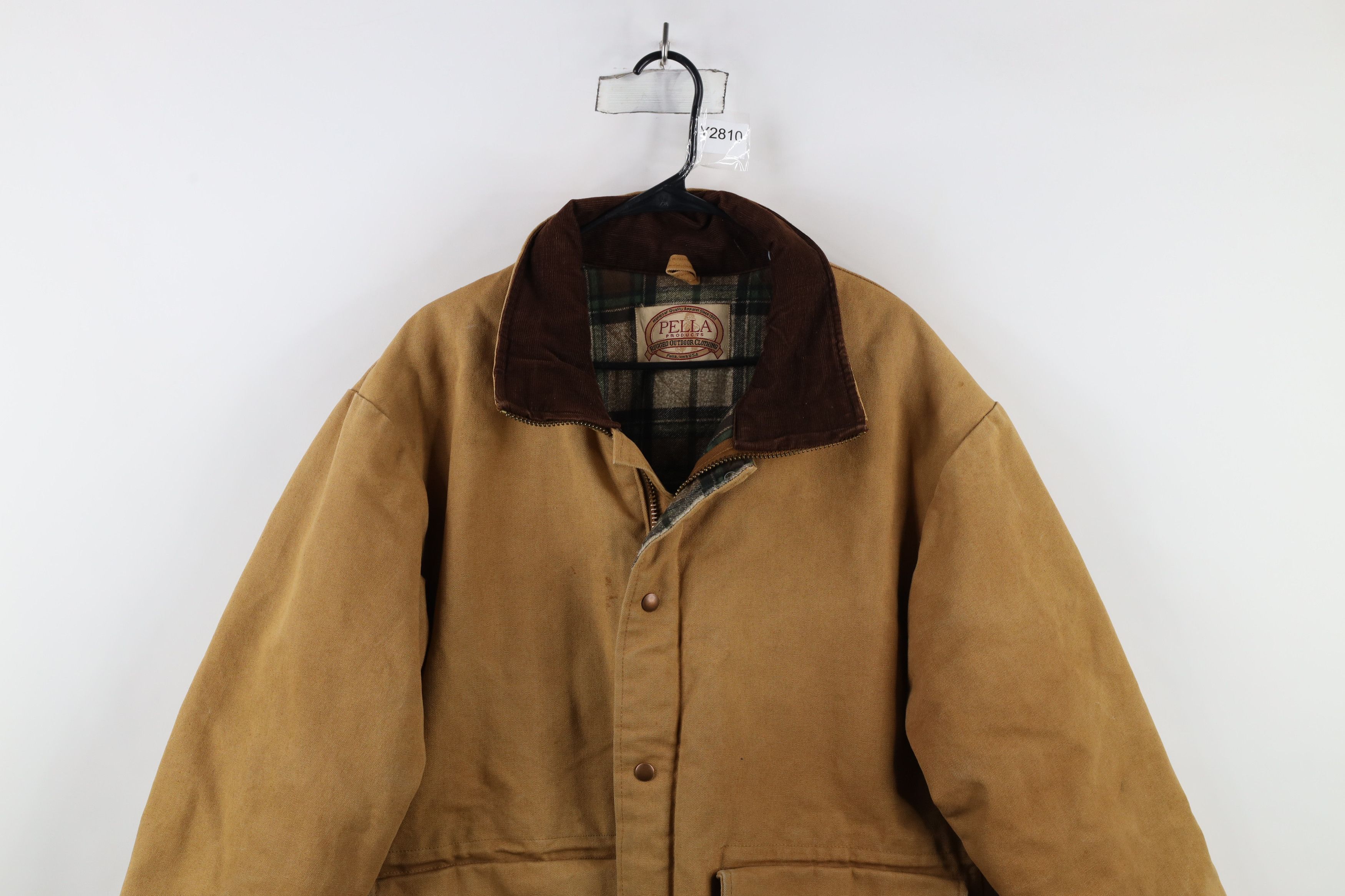 Vintage Vintage 90s Pella Hunting Flannel Lined Canvas Jacket USA Size US M / EU 48-50 / 2 - 2 Thumbnail