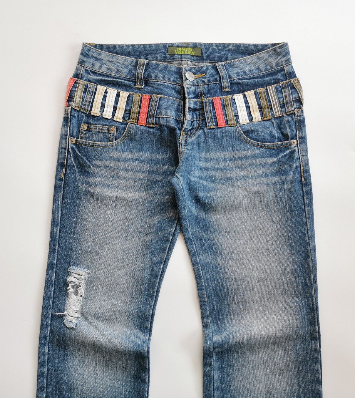 Japanese Brand Mouth Valley Double Waist Distressed Jeans Size US 30 / EU 46 - 3 Thumbnail