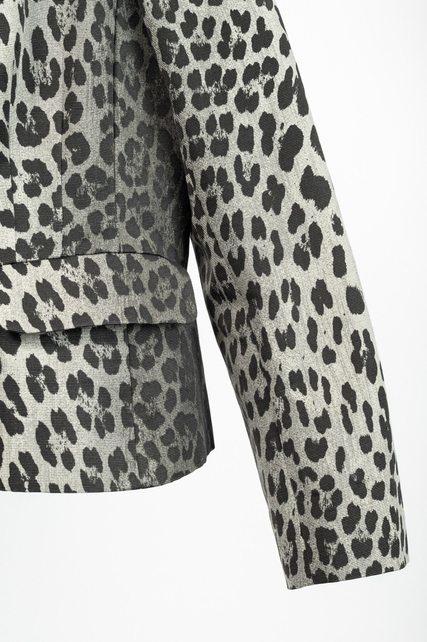 Moschino Moschino Cheap and Chic Grey Cotton Leopard Blazer Size L / US 10 / IT 46 - 6 Thumbnail