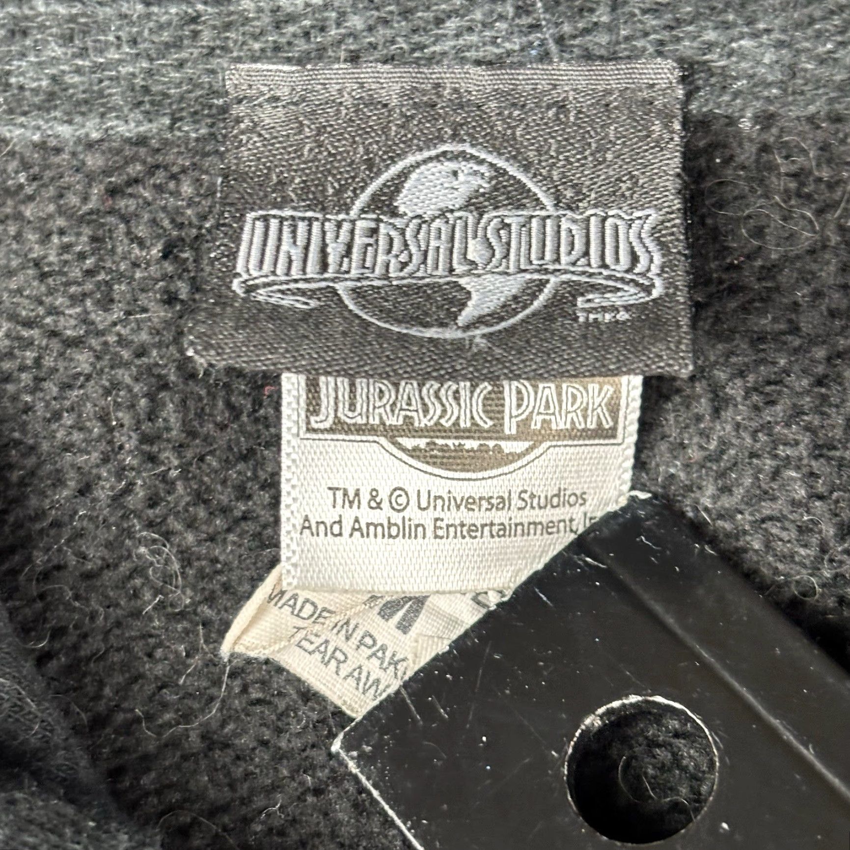 Vintage Jurassic Park Universal Studios Pullover Black Graphic Hoodie Men’s Medium Hooded Logo 90s Dinosaurs Movie Fan Shirt? Size US M / EU 48-50 / 2 - 4 Thumbnail